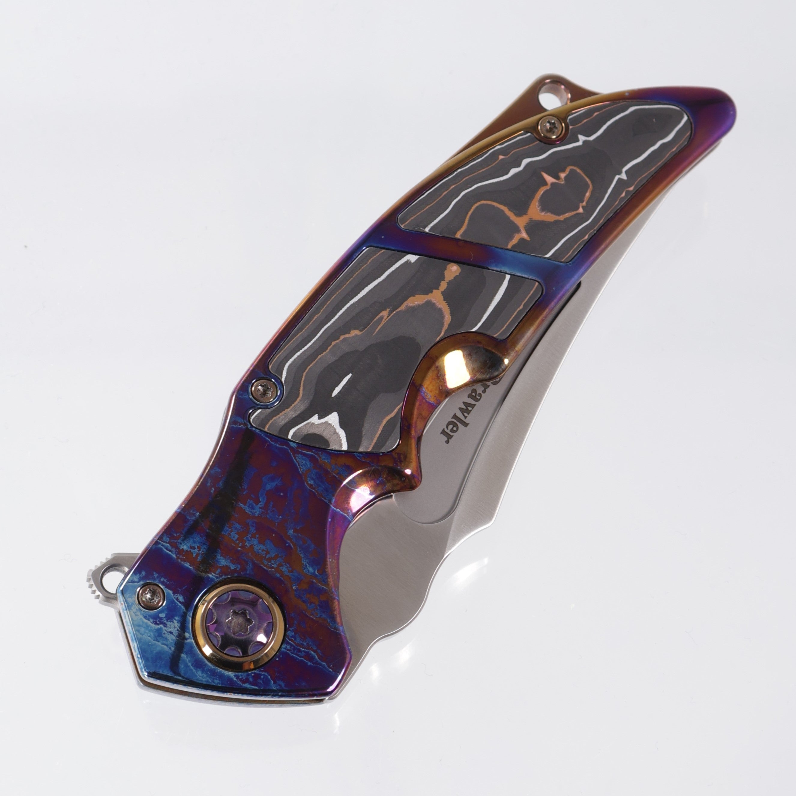 ADV Tactical Brawler - Acid Rain Titanium w/ Copper Carbon Fiber Inlays - Satin M390