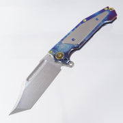 ADV Tactical Freak - Acid Rain Titanium w/ Blasted Ti Inlays - Polished VG-10 Damascus