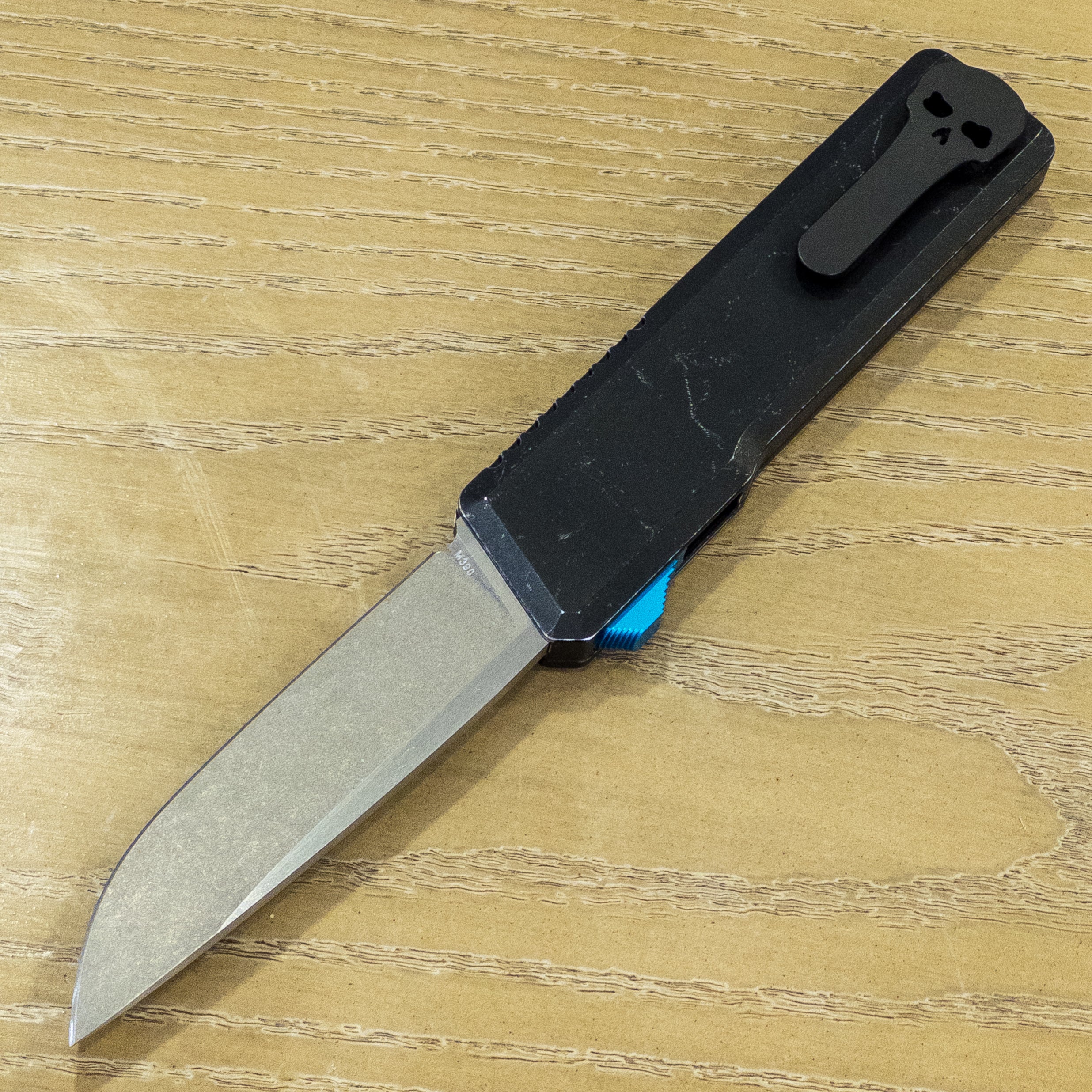 Chaves Dissident - Kelp CF Inlaid BattleBlack Aluminum - Drop Point M390 Stonewash - 723587150844