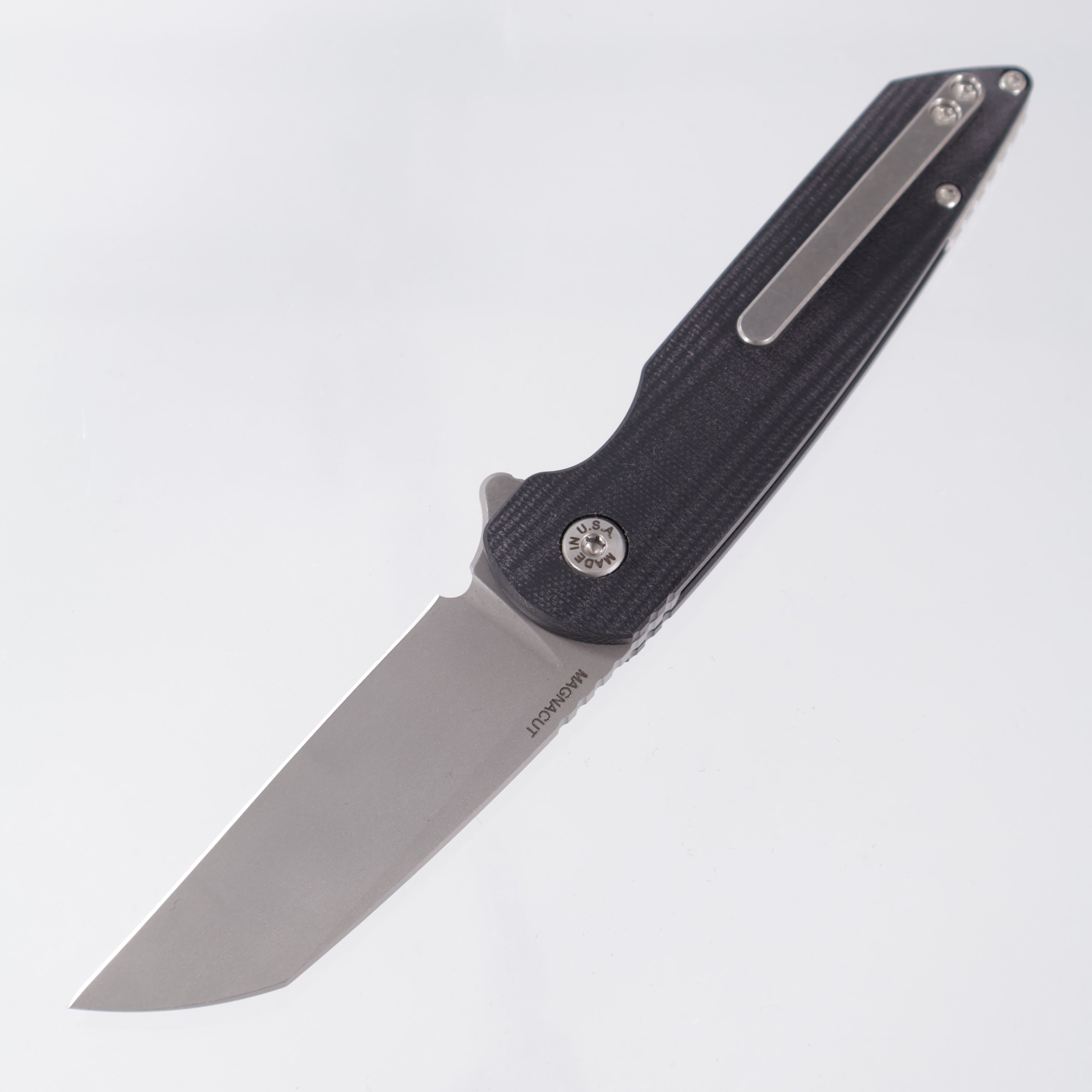 American Blade Works Model 2 - Black G10 - Stonewash Magnacut