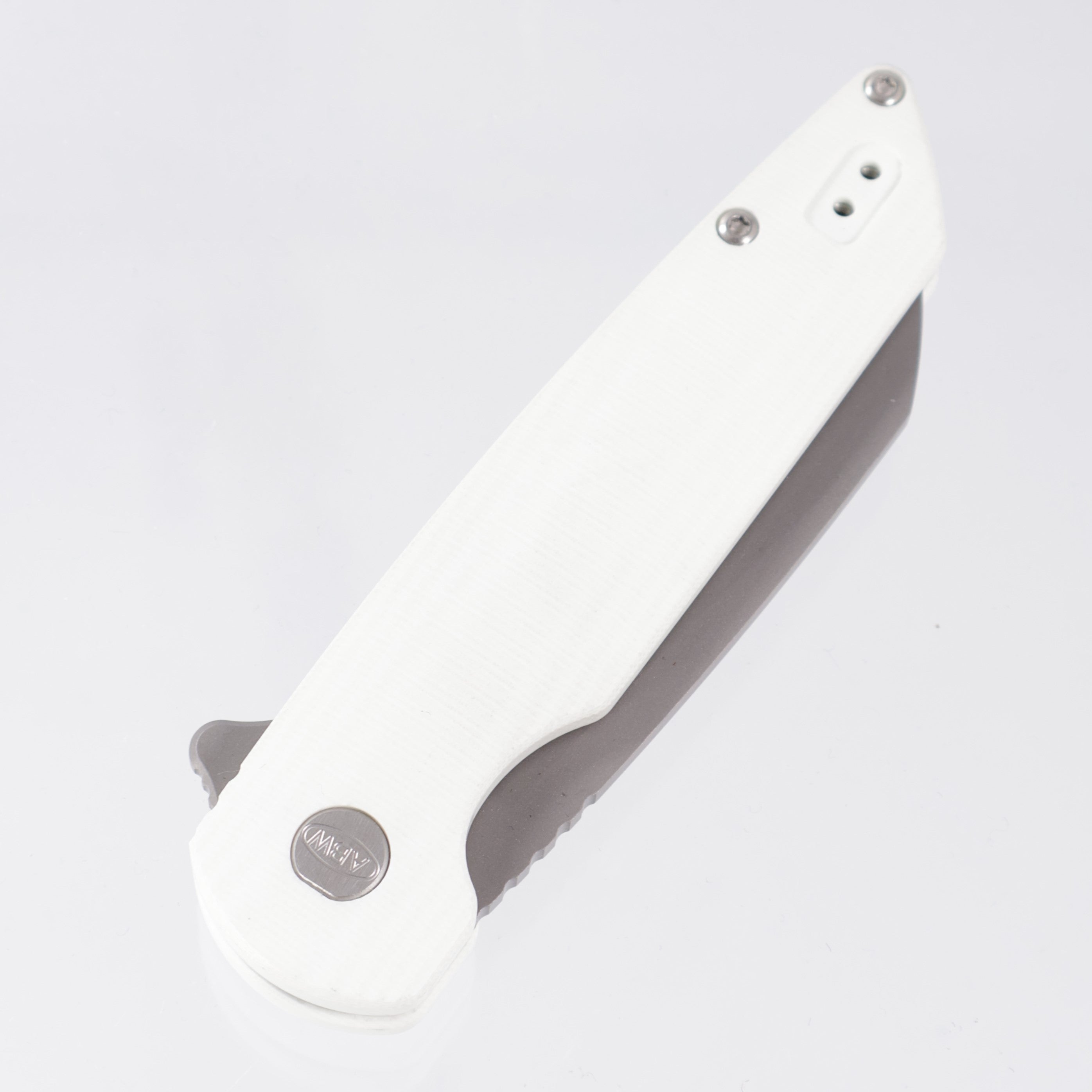 American Blade Works Model 2 - White G10 - Stonewash Magnacut