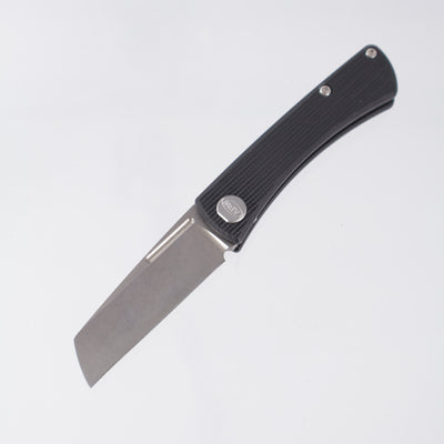 American Blade Works Slipjoint - Black Straight G10 - Stonewash Magancut