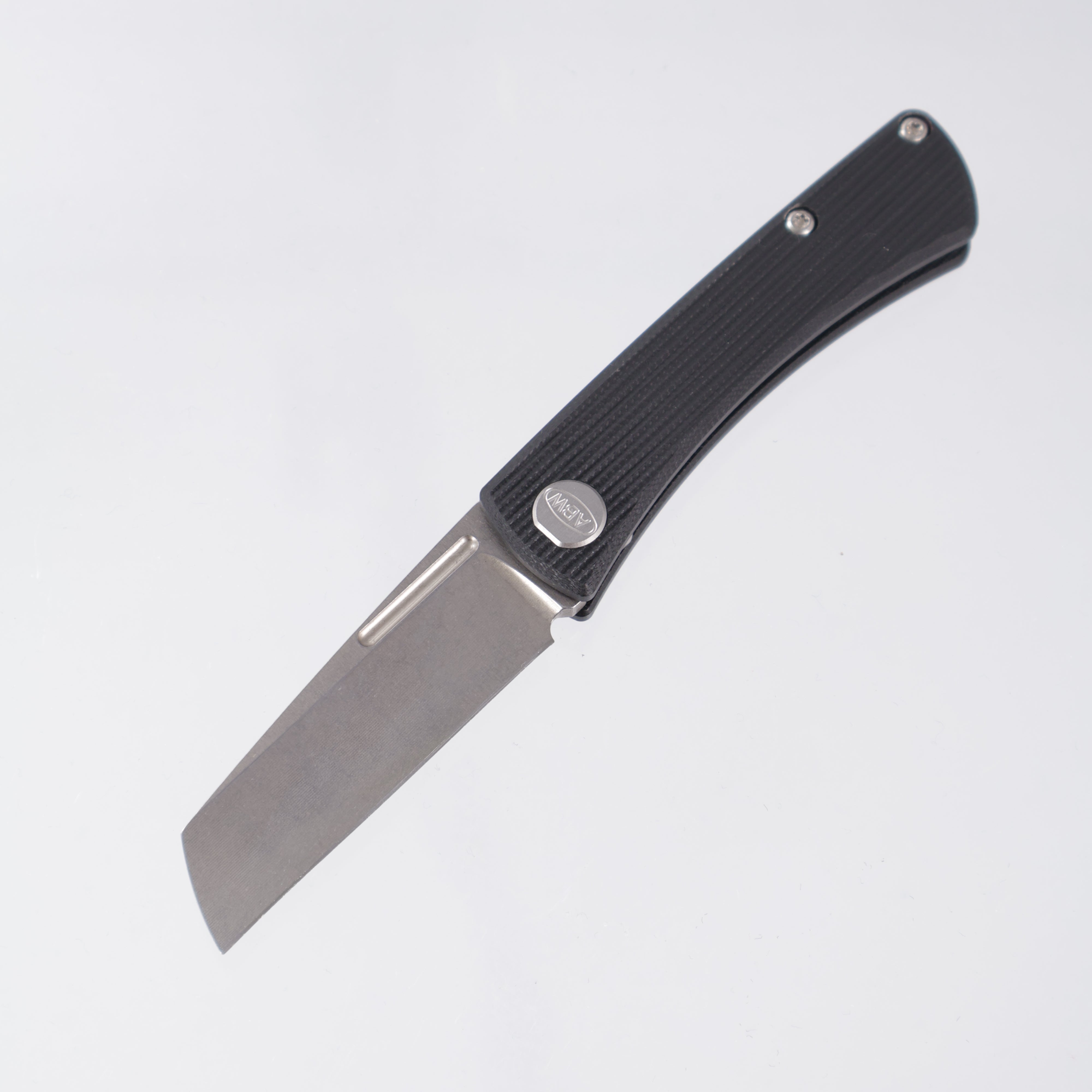 American Blade Works Slipjoint - Black Straight G10 - Stonewash Magancut