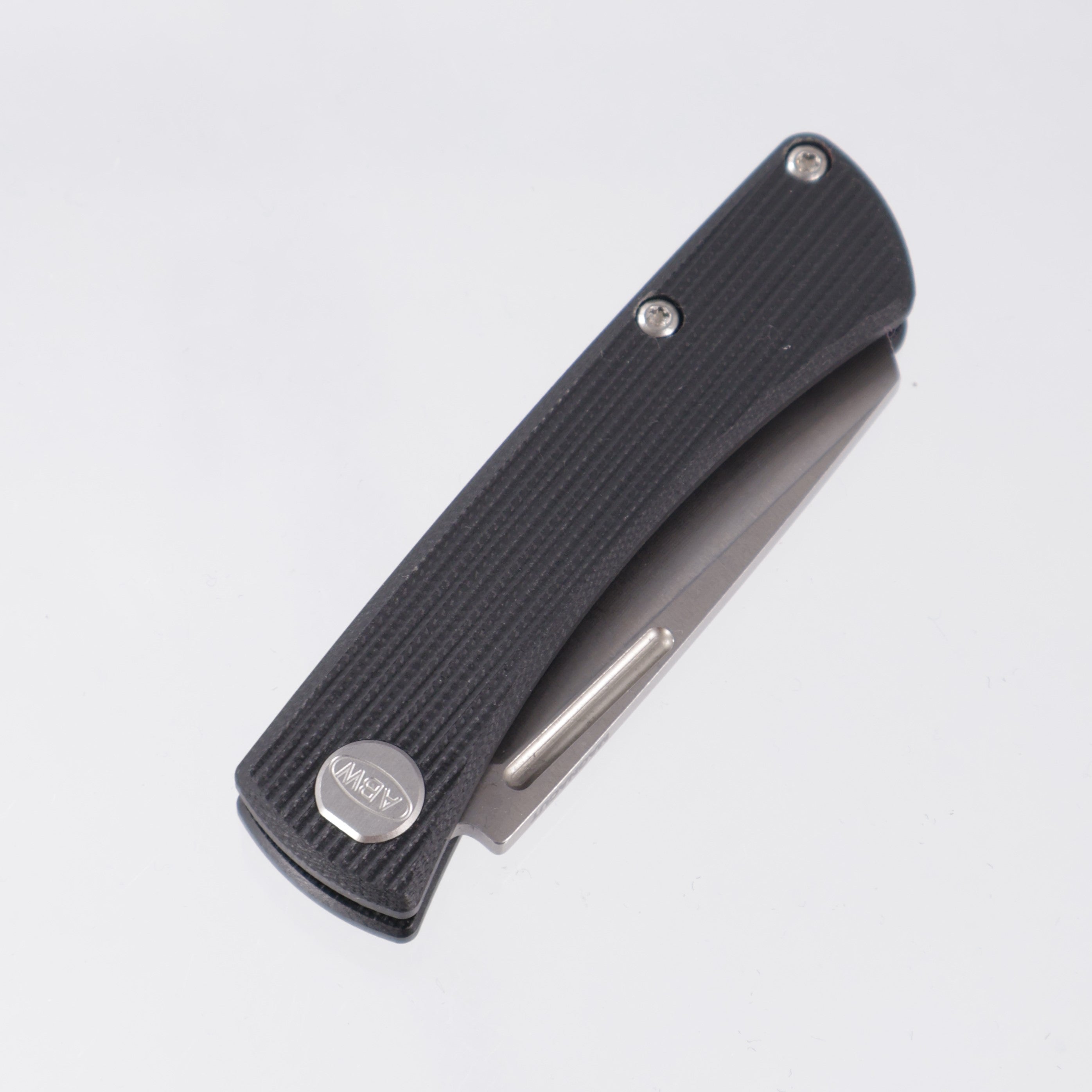 American Blade Works Slipjoint - Black Straight G10 - Stonewash Magancut