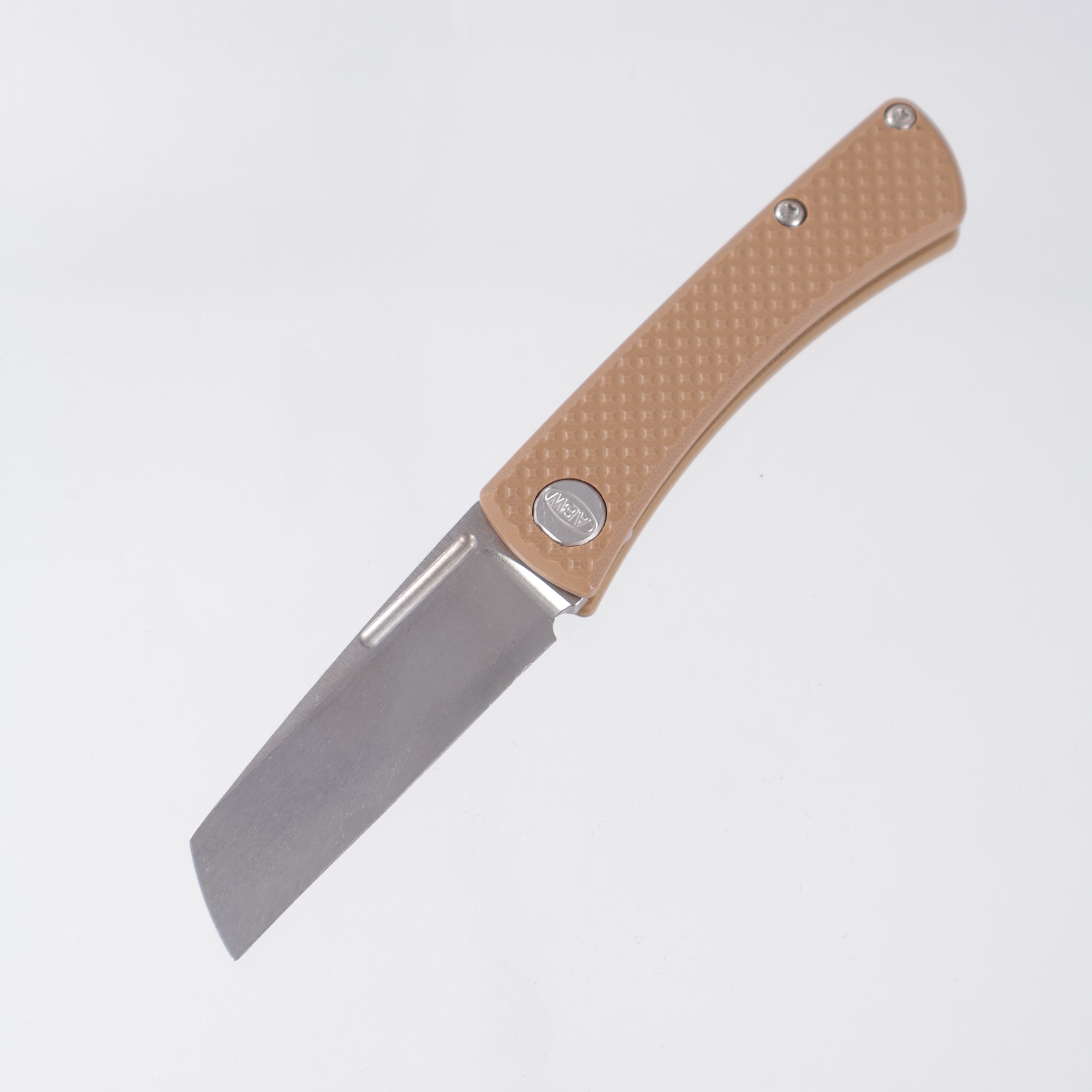 American Blade Works Slipjoint - Tan Diamond G10 - Stonewash Magnacut