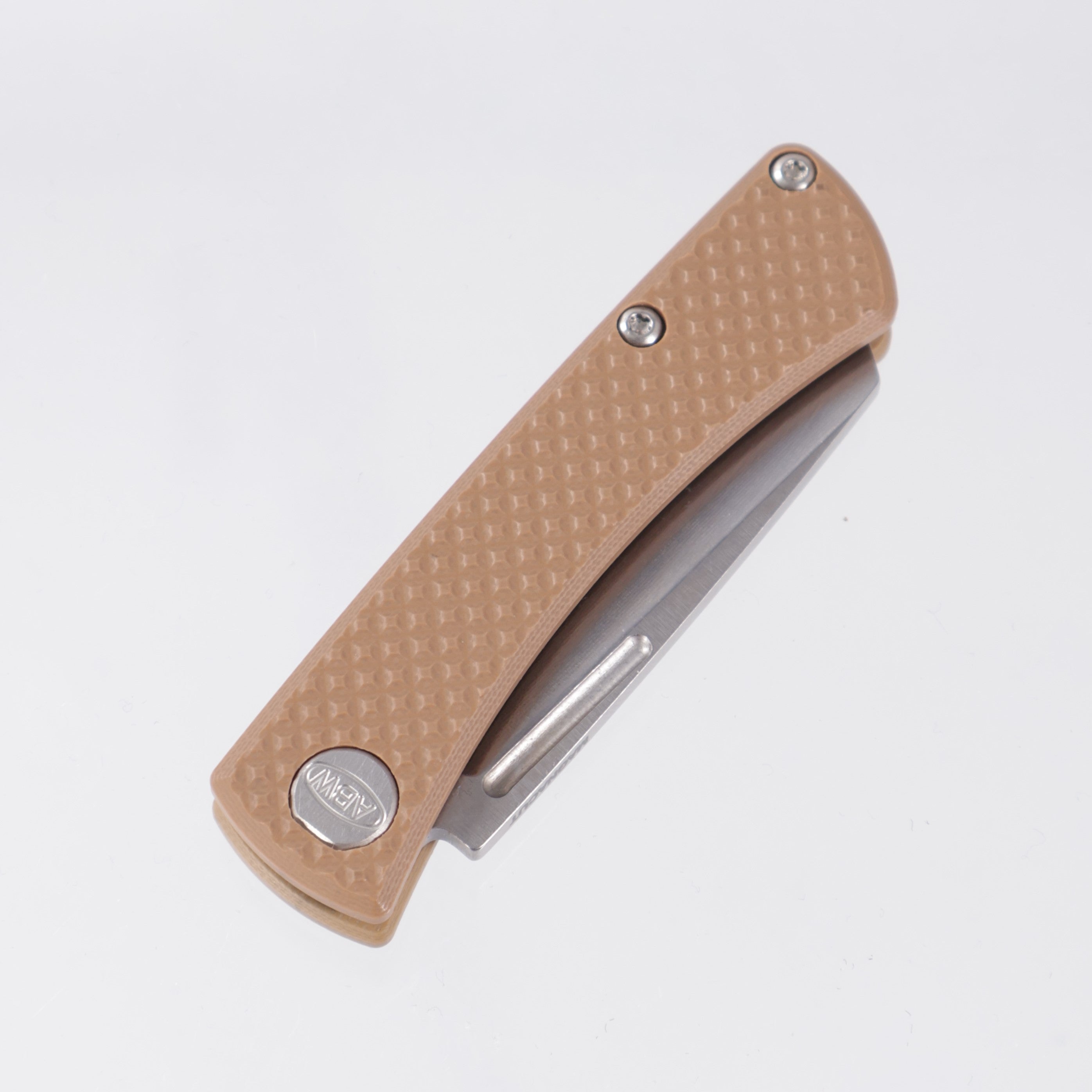 American Blade Works Slipjoint - Tan Diamond G10 - Stonewash Magnacut