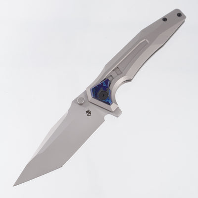 Arcane Design Creature Tanto - Stonewash Titanium w/ ZircuTi Pivot Collars, Clip & Backspacer - Beadblast 20CV