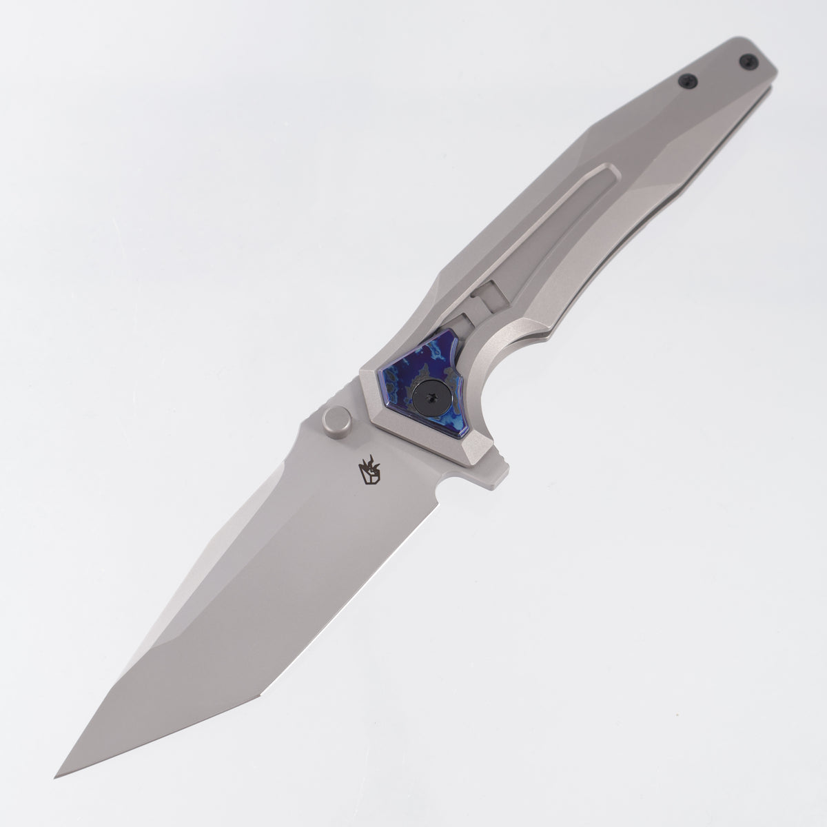 Arcane Design Creature Tanto - Stonewash Titanium w/ ZircuTi Pivot Collars, Clip & Backspacer - Beadblast 20CV