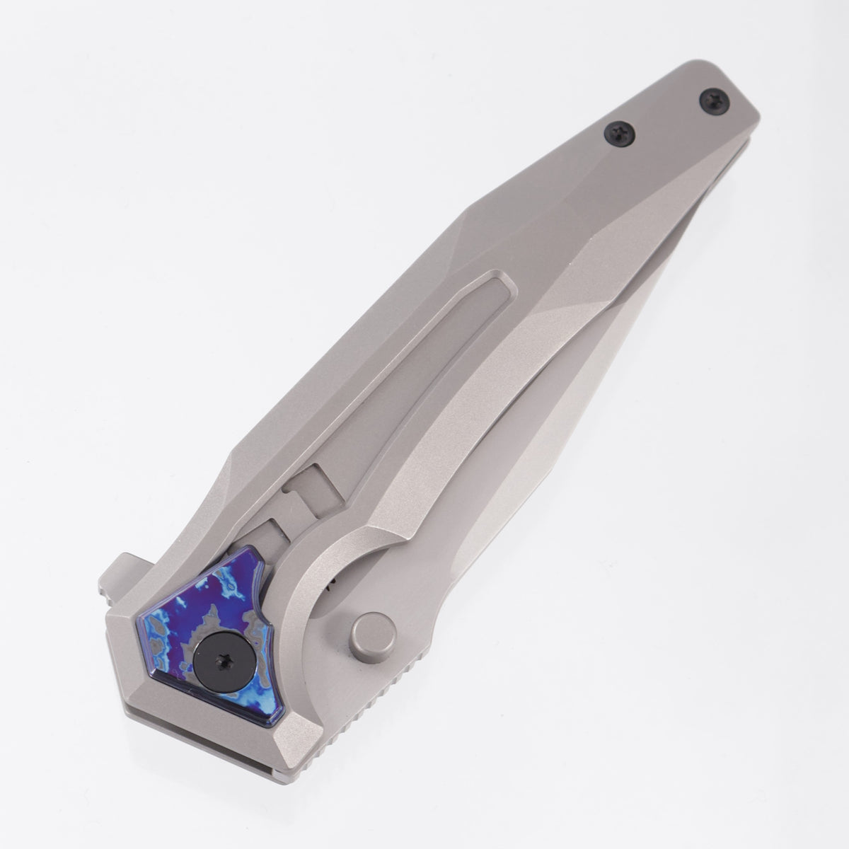 Arcane Design Creature Tanto - Stonewash Titanium w/ ZircuTi Pivot Collars, Clip & Backspacer - Beadblast 20CV