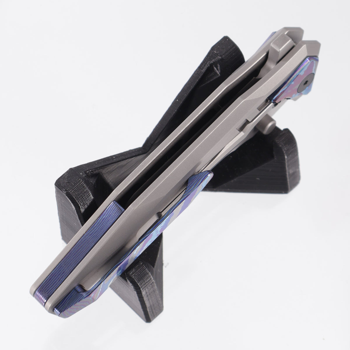 Arcane Design Creature Tanto - Stonewash Titanium w/ ZircuTi Pivot Collars, Clip & Backspacer - Beadblast 20CV