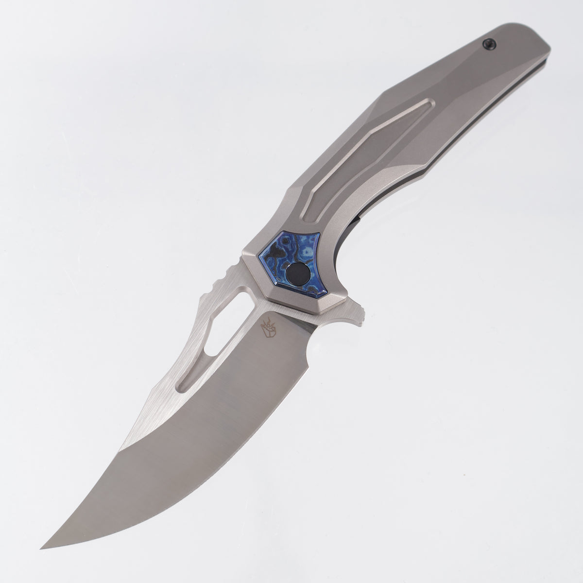Arcane Design Crypt - Stonewash Titanium w/ ZircuTi Pivot Collars, Clip & Backspacer - Satin M390