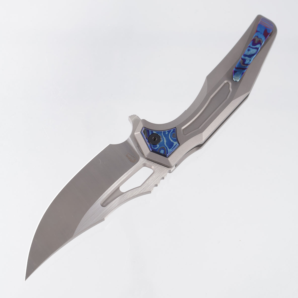 Arcane Design Crypt - Stonewash Titanium w/ ZircuTi Pivot Collars, Clip & Backspacer - Satin M390