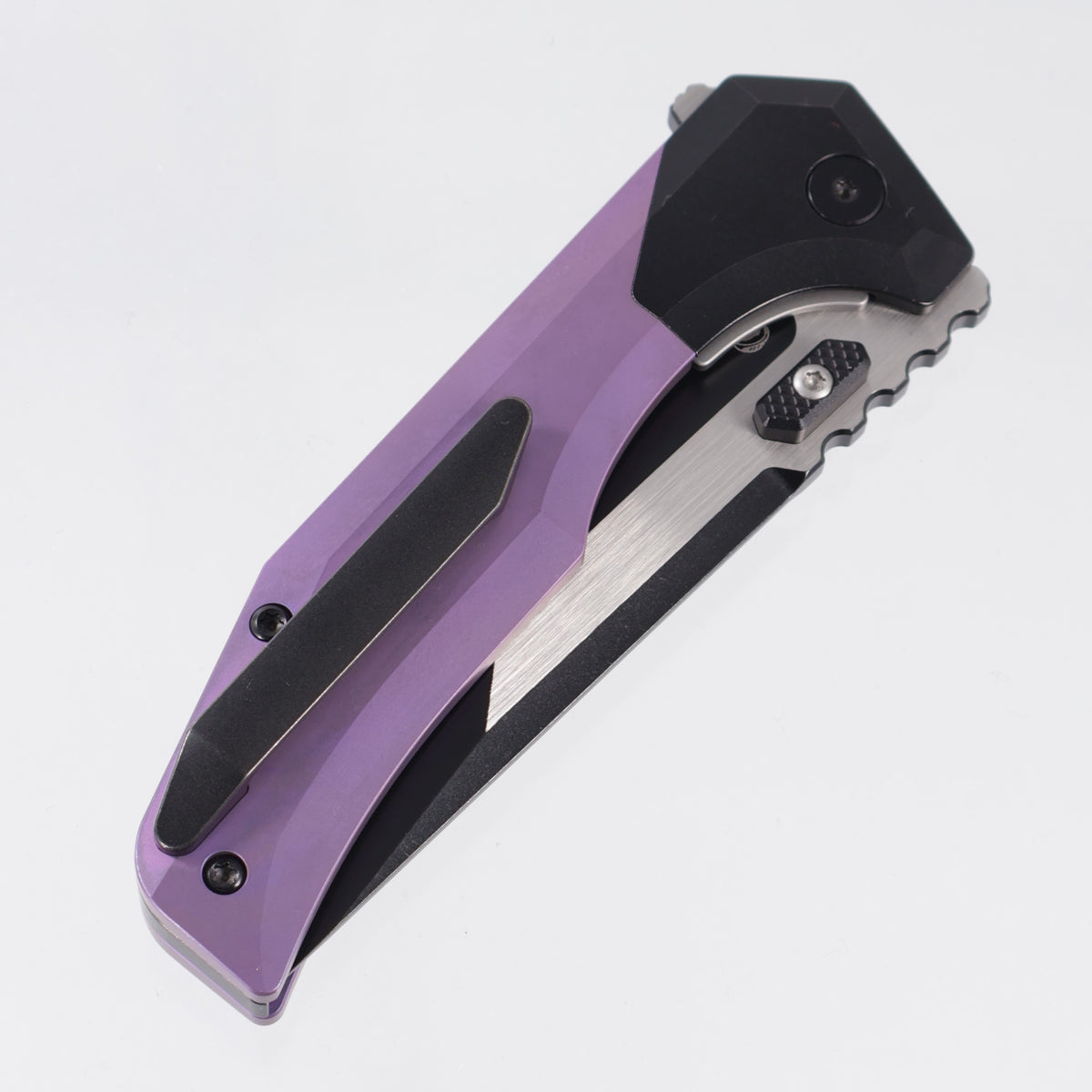 Arcane Design Necronaut V3 - Purple Ano Titanium w/ Black PVD Titanium Bolsters - Black PVD w/ Satin Flats Magnacut