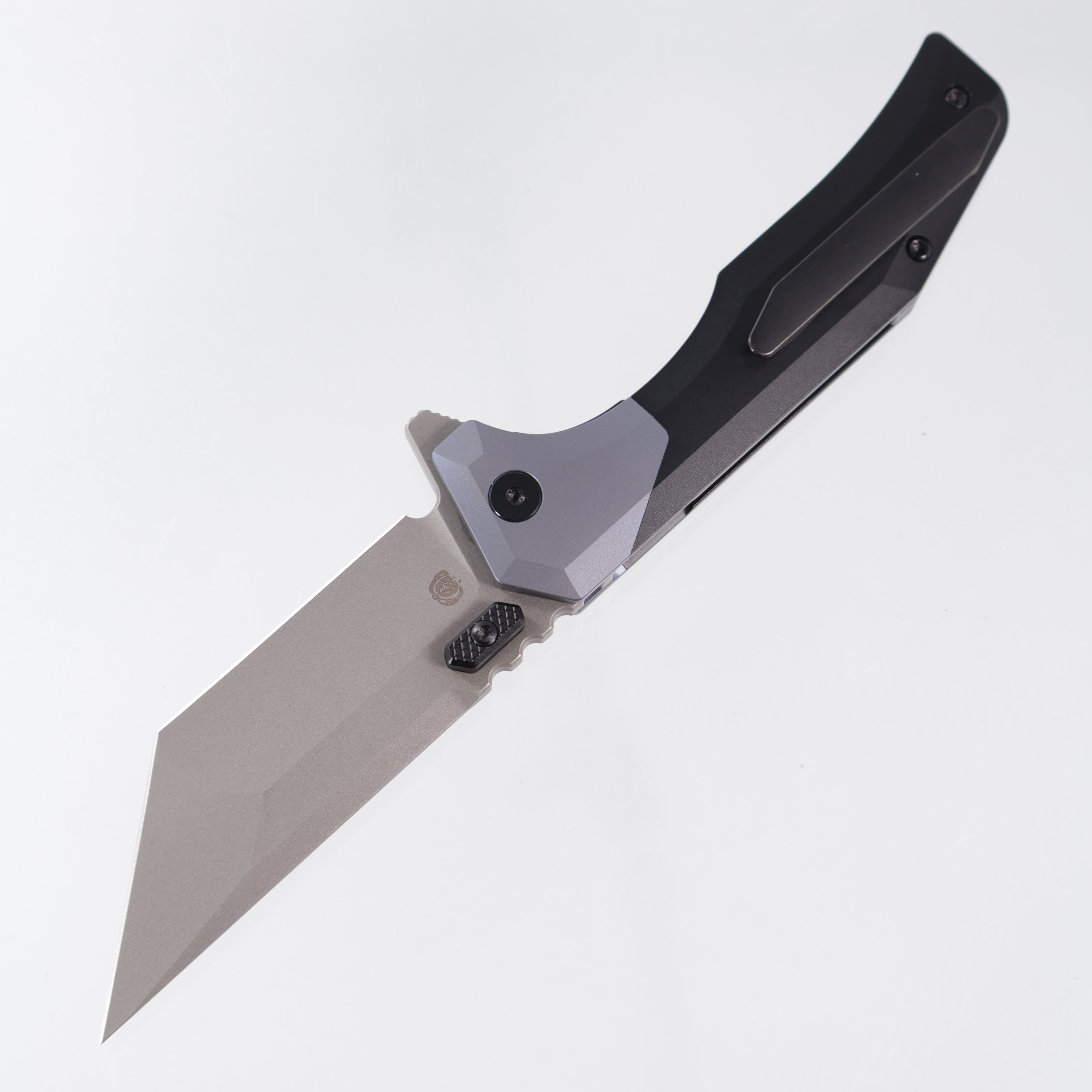 Arcane Design Necronaut V3 - Black PVD Titanium w/ Blue Titanium Bolsters - Stonewash Magnacut