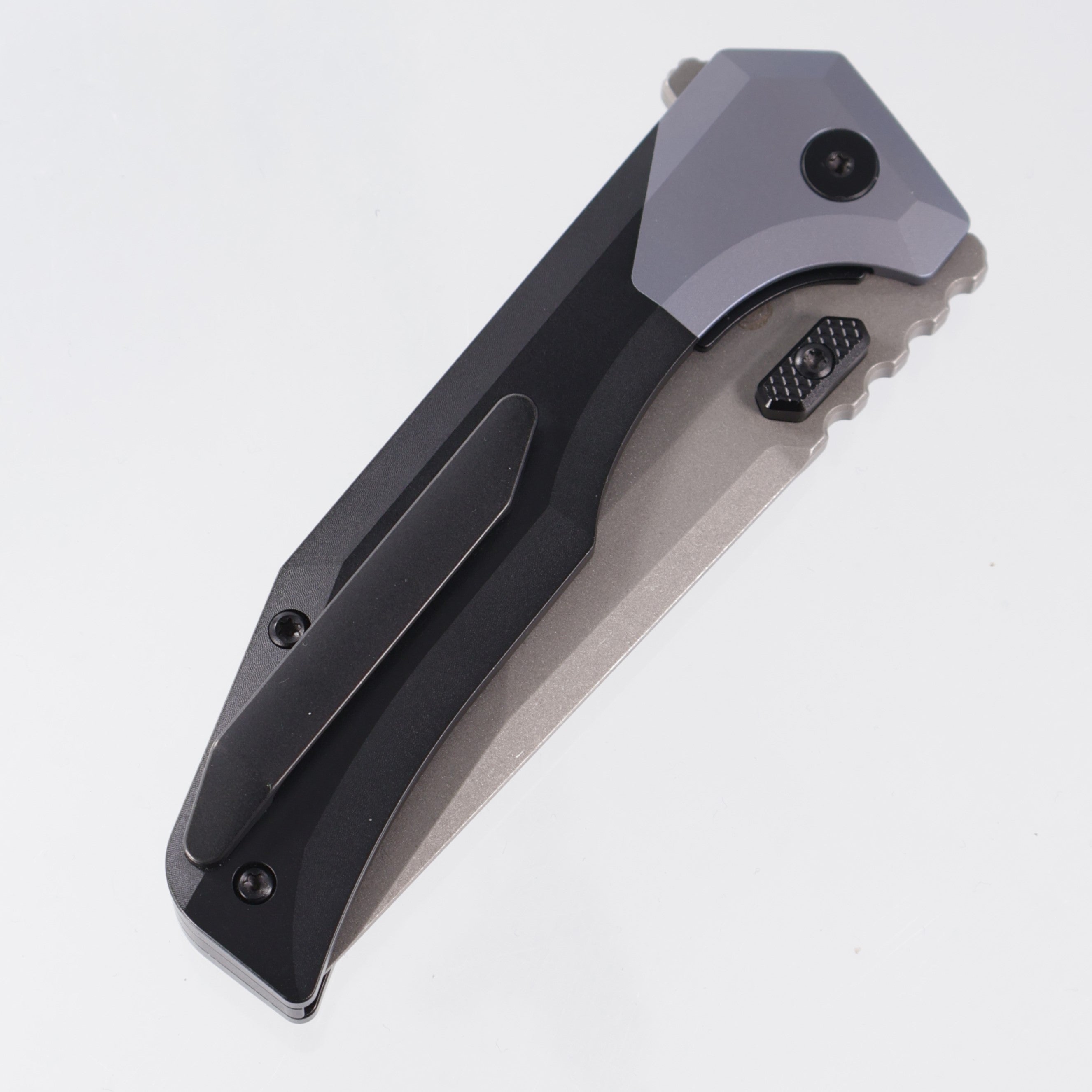 Arcane Design Necronaut V3 - Black PVD Titanium w/ Blue Titanium Bolsters - Stonewash Magnacut