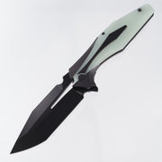Arcane Design x Isham Bladeworks Plexus - Black PVD Titanium w/ Jade G10 - Black PVD Magnacut