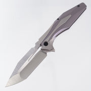 Arcane Design x Isham Bladeworks Plexus - Beadblast Titanium w/ Purple Titanium - Satin Magnacut