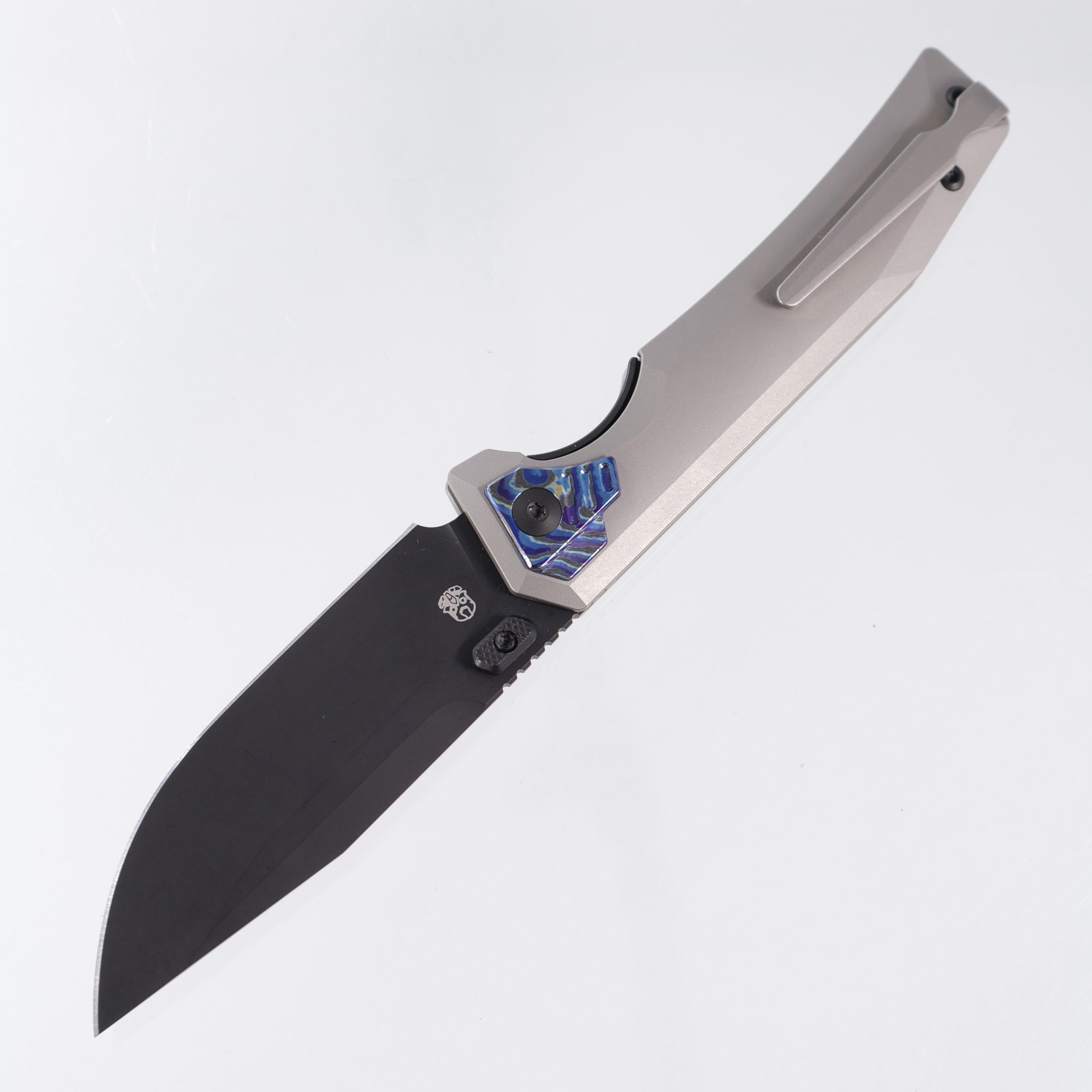 Arcane Design Automaton - Beadblast Titanium w/ ZircuTi Pivot Collars - Black Stonewash PVD S90V
