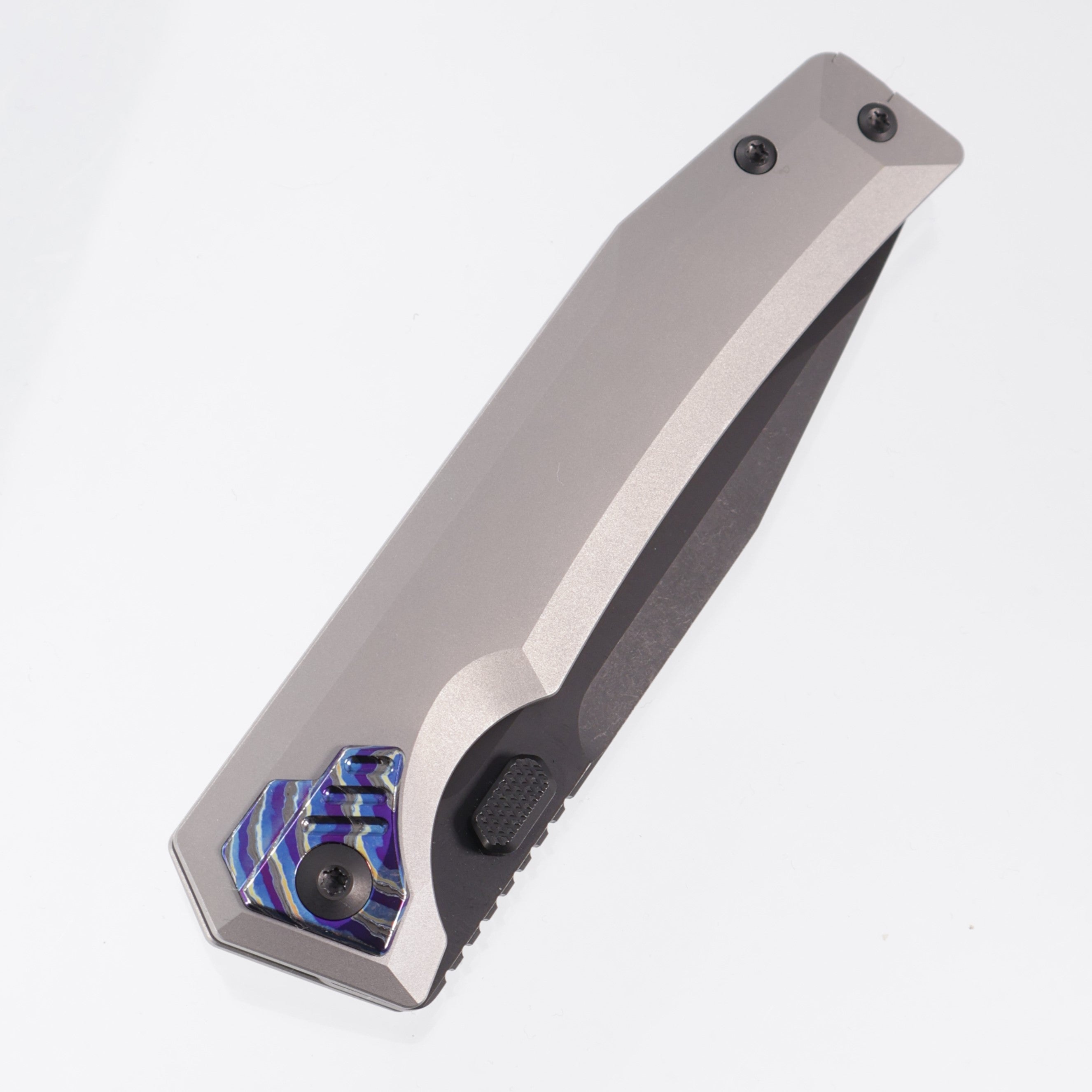 Arcane Design Automaton - Beadblast Titanium w/ ZircuTi Pivot Collars - Black Stonewash PVD S90V