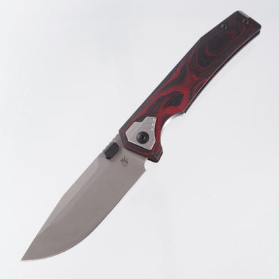 Arcane Design Automaton Mars Edition - Black & Red G10 / Carbon Fiber Composite - Stonewash S90V
