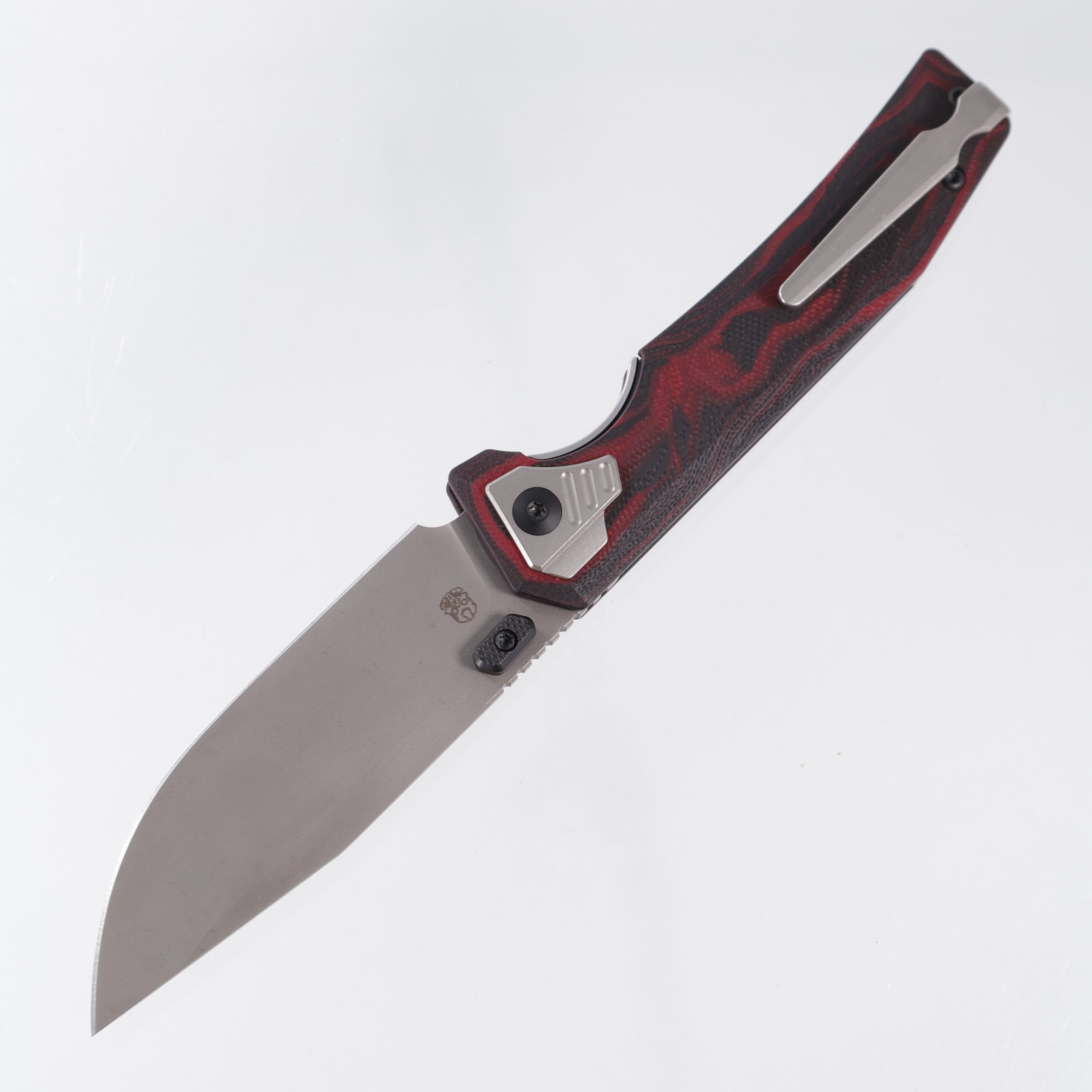 Arcane Design Automaton Mars Edition - Black & Red G10 / Carbon Fiber Composite - Stonewash S90V