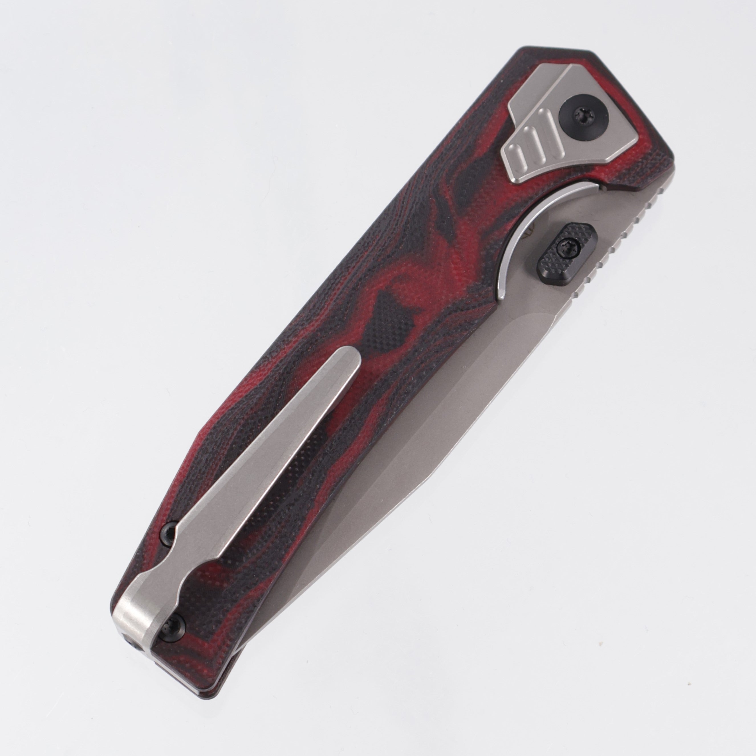 Arcane Design Automaton Mars Edition - Black & Red G10 / Carbon Fiber Composite - Stonewash S90V
