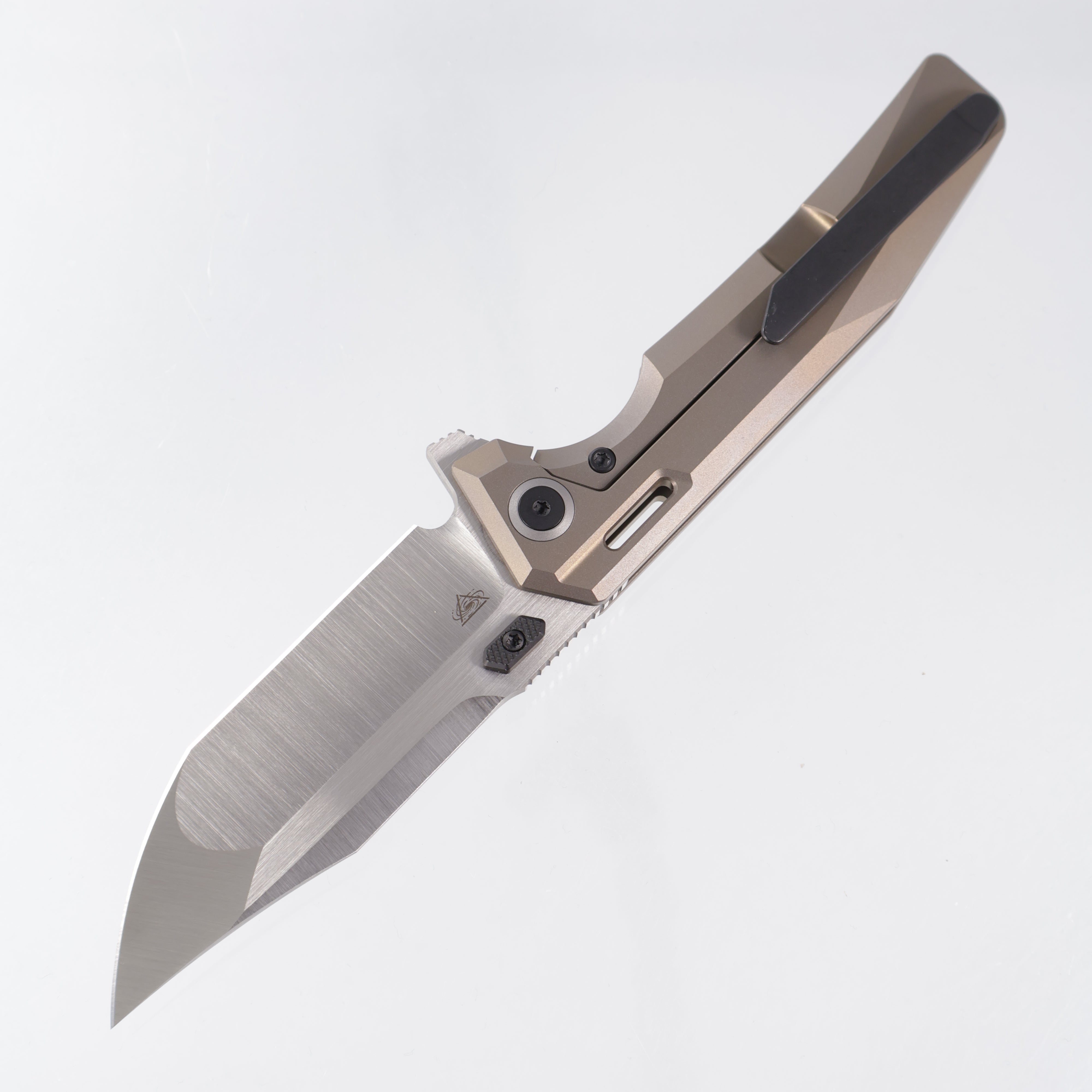 Arcane Design Abyss V2 Bronze Age Edition - Bronze Titanium w/ Plain Ti Pivot Collars - Satin Magnacut