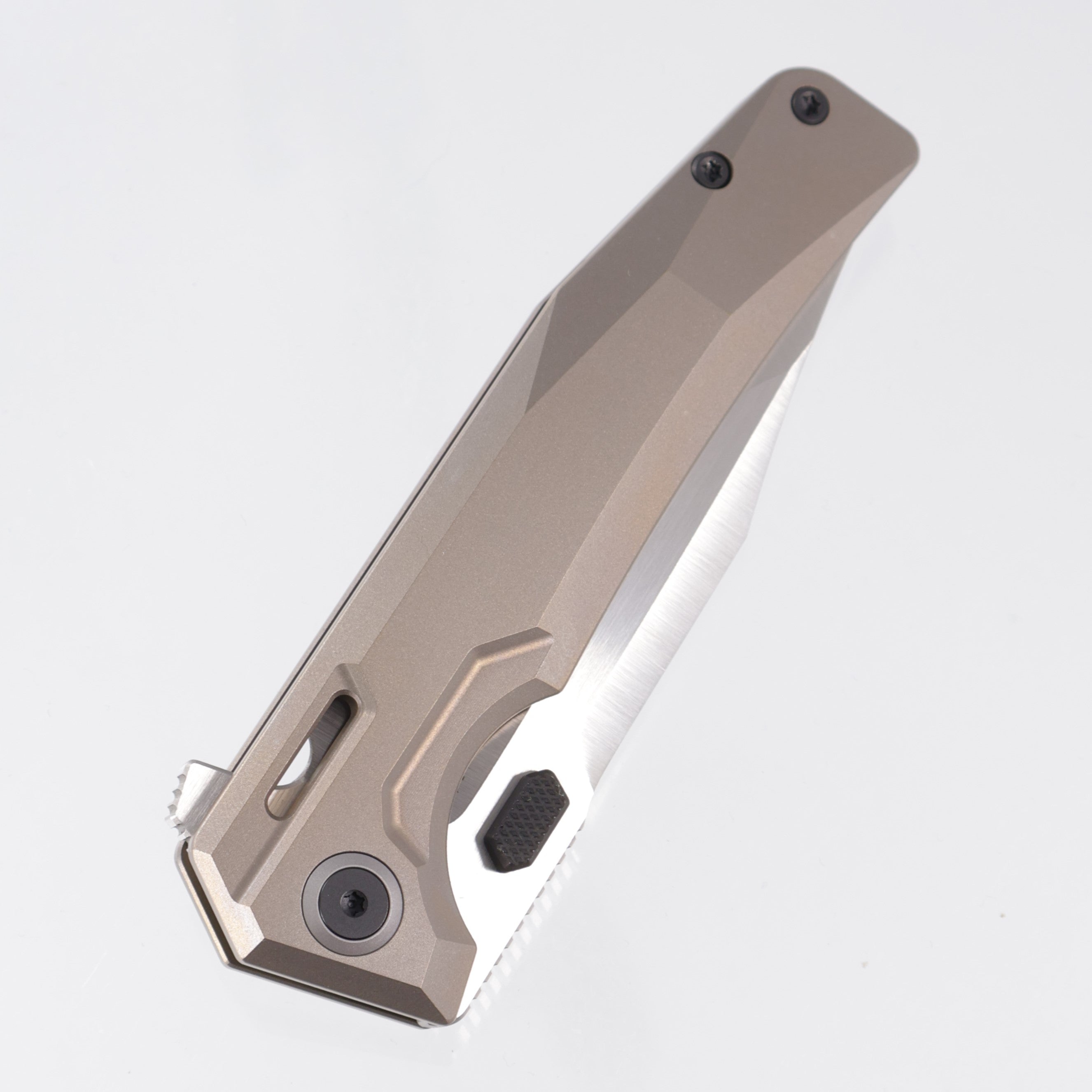 Arcane Design Abyss V2 Bronze Age Edition - Bronze Titanium w/ Plain Ti Pivot Collars - Satin Magnacut