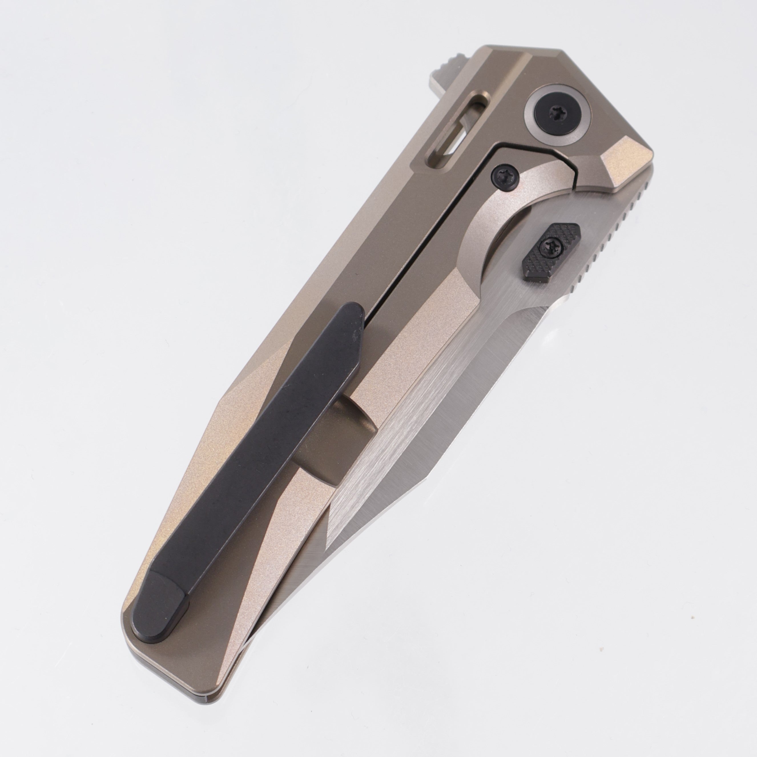 Arcane Design Abyss V2 Bronze Age Edition - Bronze Titanium w/ Plain Ti Pivot Collars - Satin Magnacut
