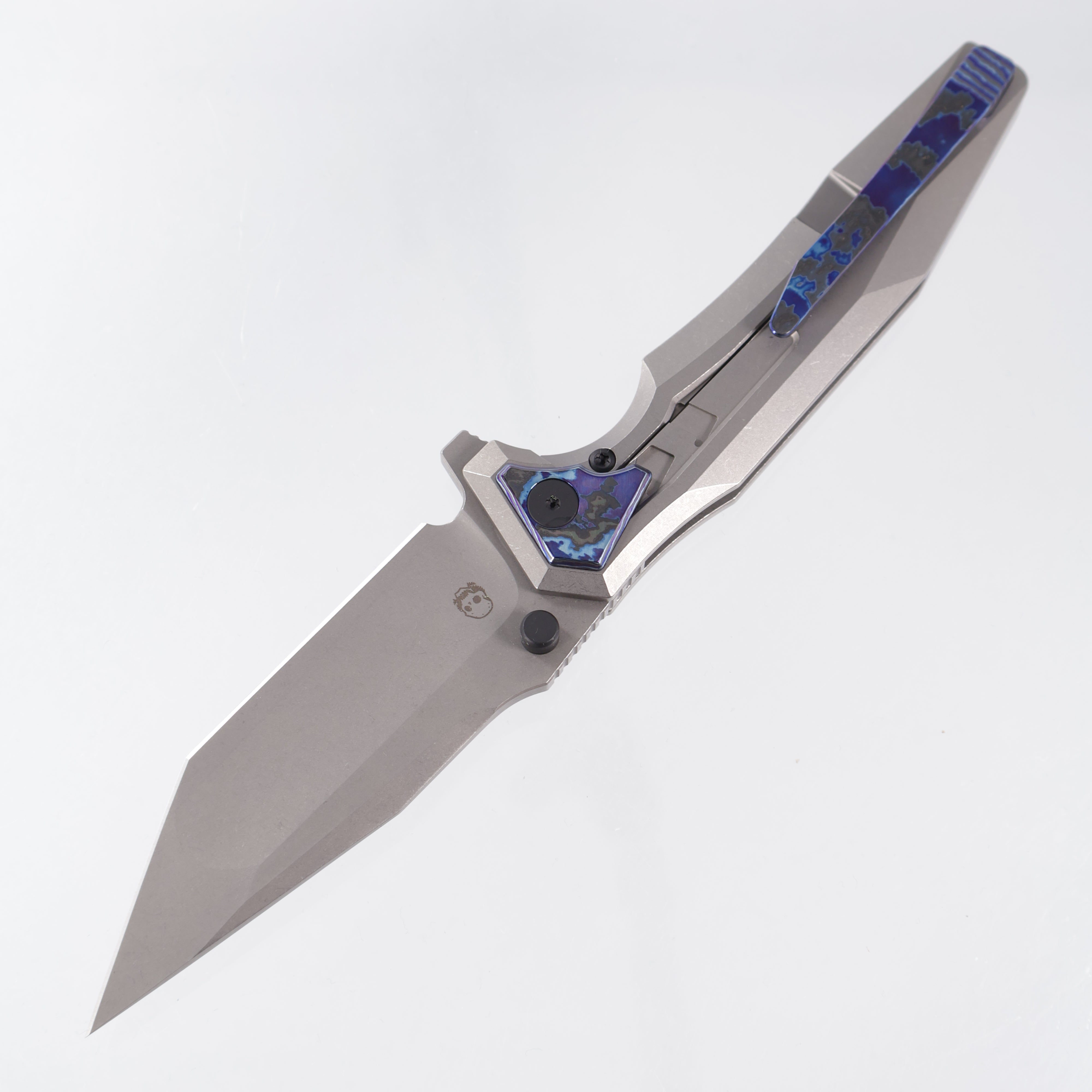Arcane Design Creature Tanto - Stonewash Titanium w/ ZircuTi Pivot Collars, Clip & Backspacer - Stonewash 20CV