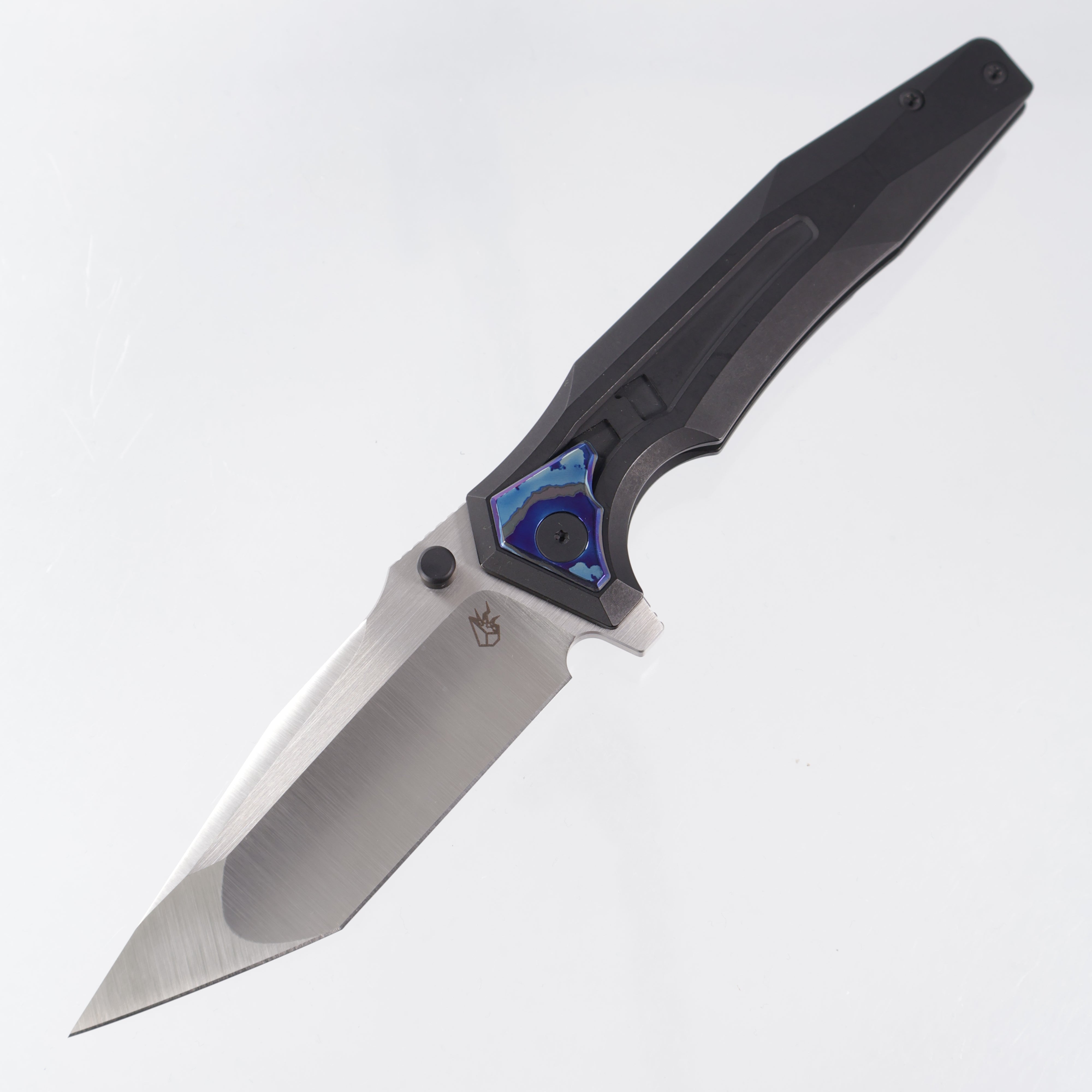 Arcane Design Creature Tanto - Black PVD Titanium w/ ZircuTi Pivot Collars, Clip & Backspacer - Satin 20CV