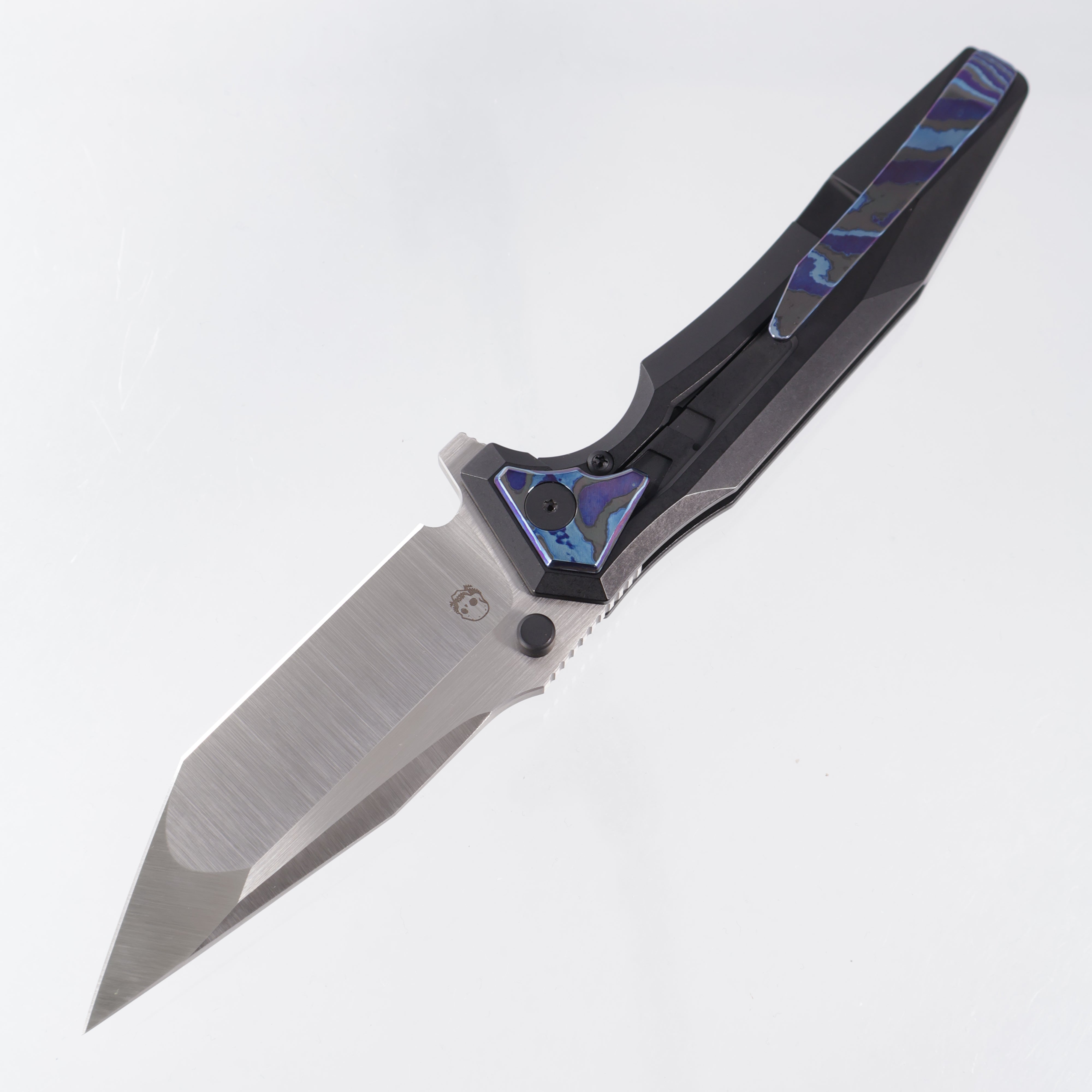 Arcane Design Creature Tanto - Black PVD Titanium w/ ZircuTi Pivot Collars, Clip & Backspacer - Satin 20CV