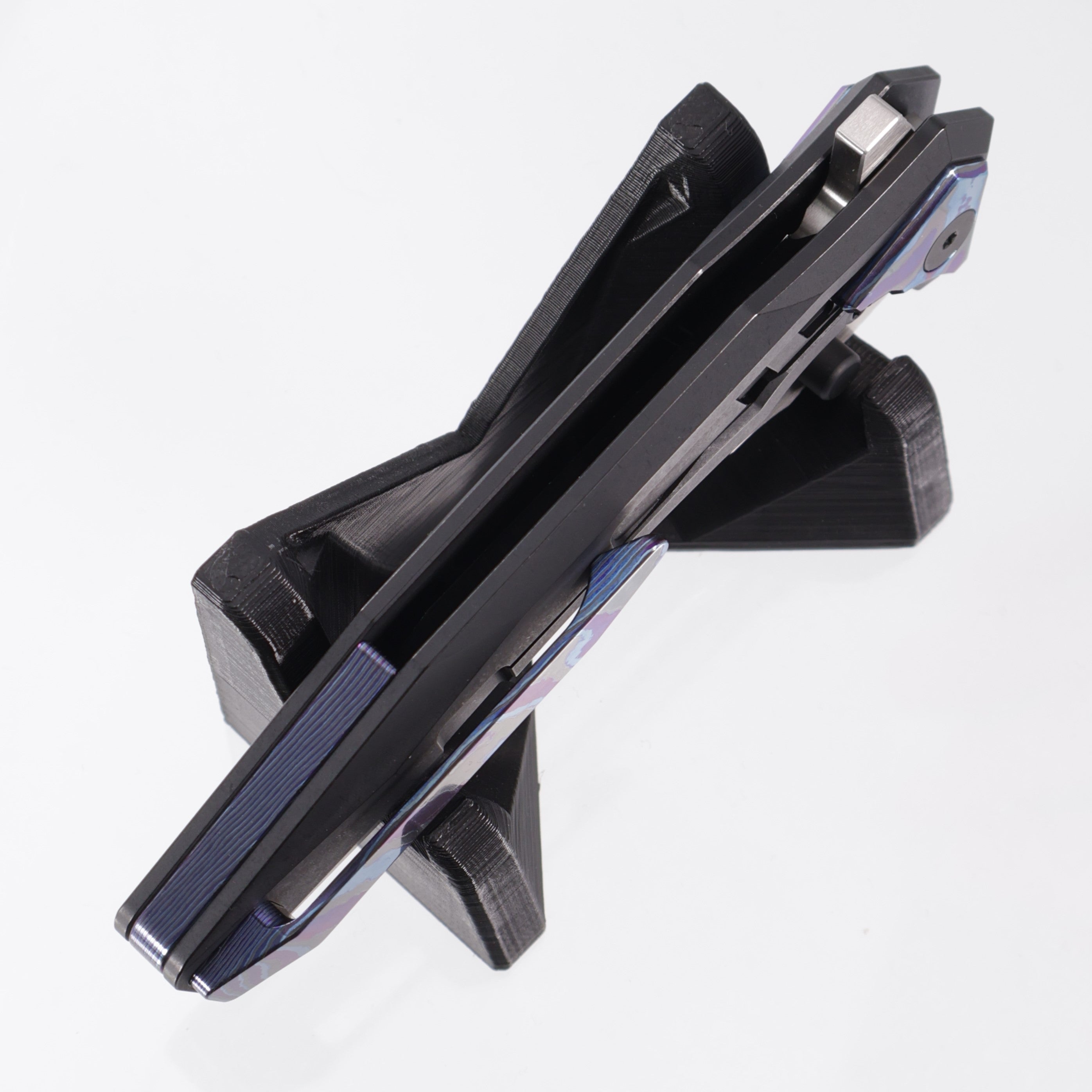 Arcane Design Creature Tanto - Black PVD Titanium w/ ZircuTi Pivot Collars, Clip & Backspacer - Satin 20CV