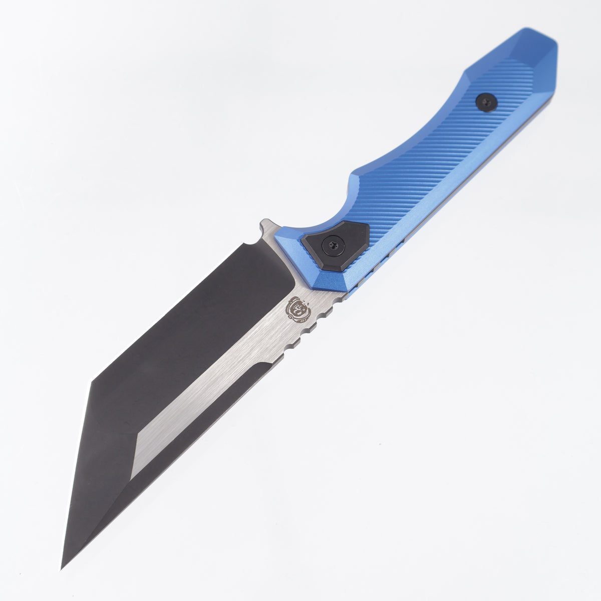 Arcane Design Necronaut Fixed - Blue Aluminum w/ Black Pivot Collars - Black PVD w/ Satin Flats Magnacut