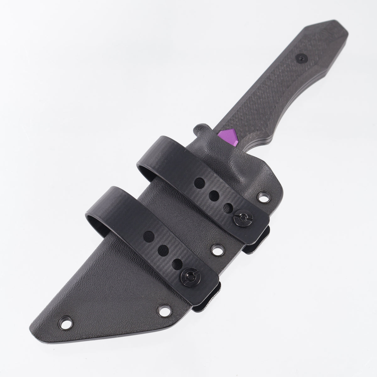 Arcane Design Necronaut Fixed - Carbon Fiber w/ Purple Pivot Collars - Black PVD w/ Satin Flats Magnacut