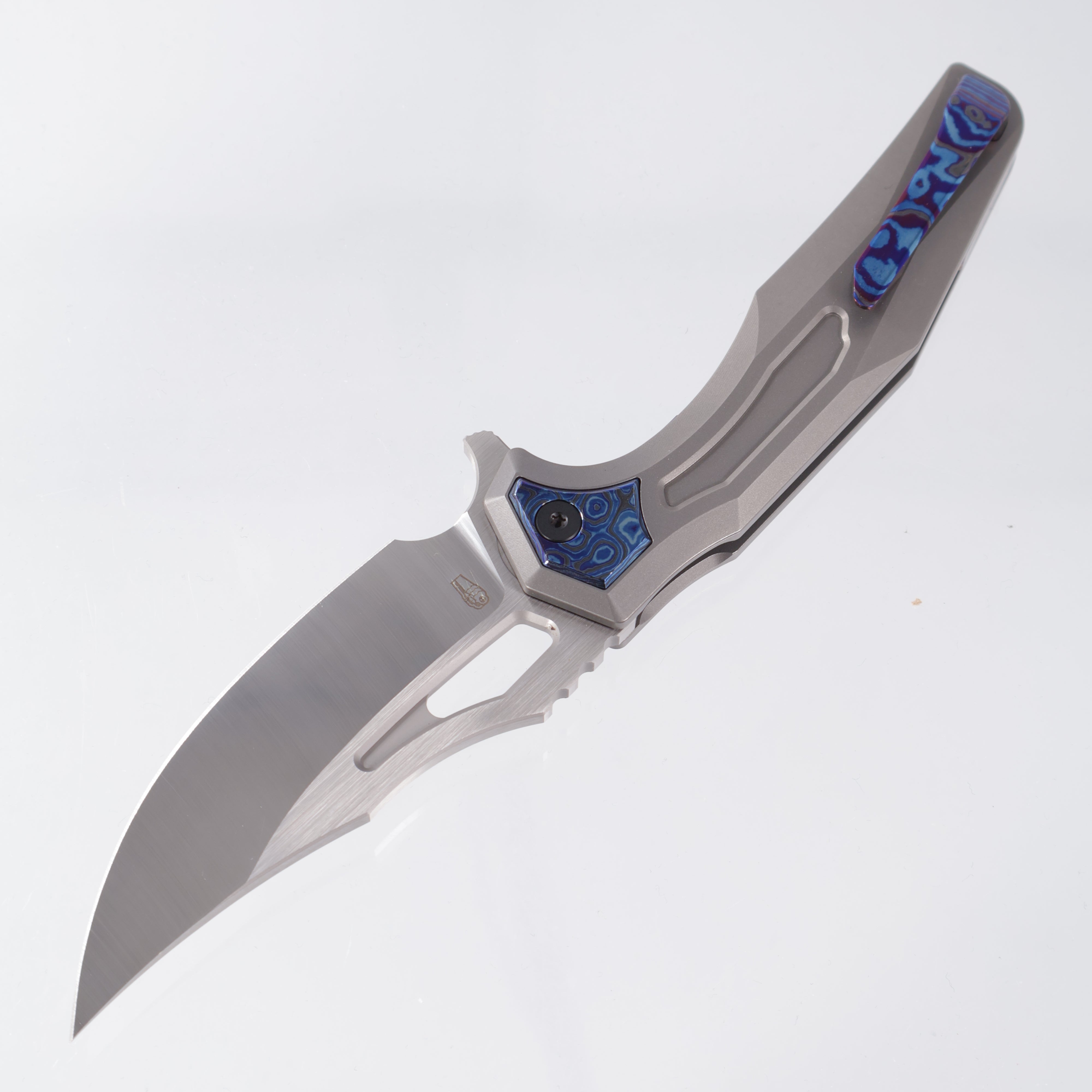 Arcane Design The CRYPT - Satin M390 - Bead Blasted Titanium w/ Zircuti Accents