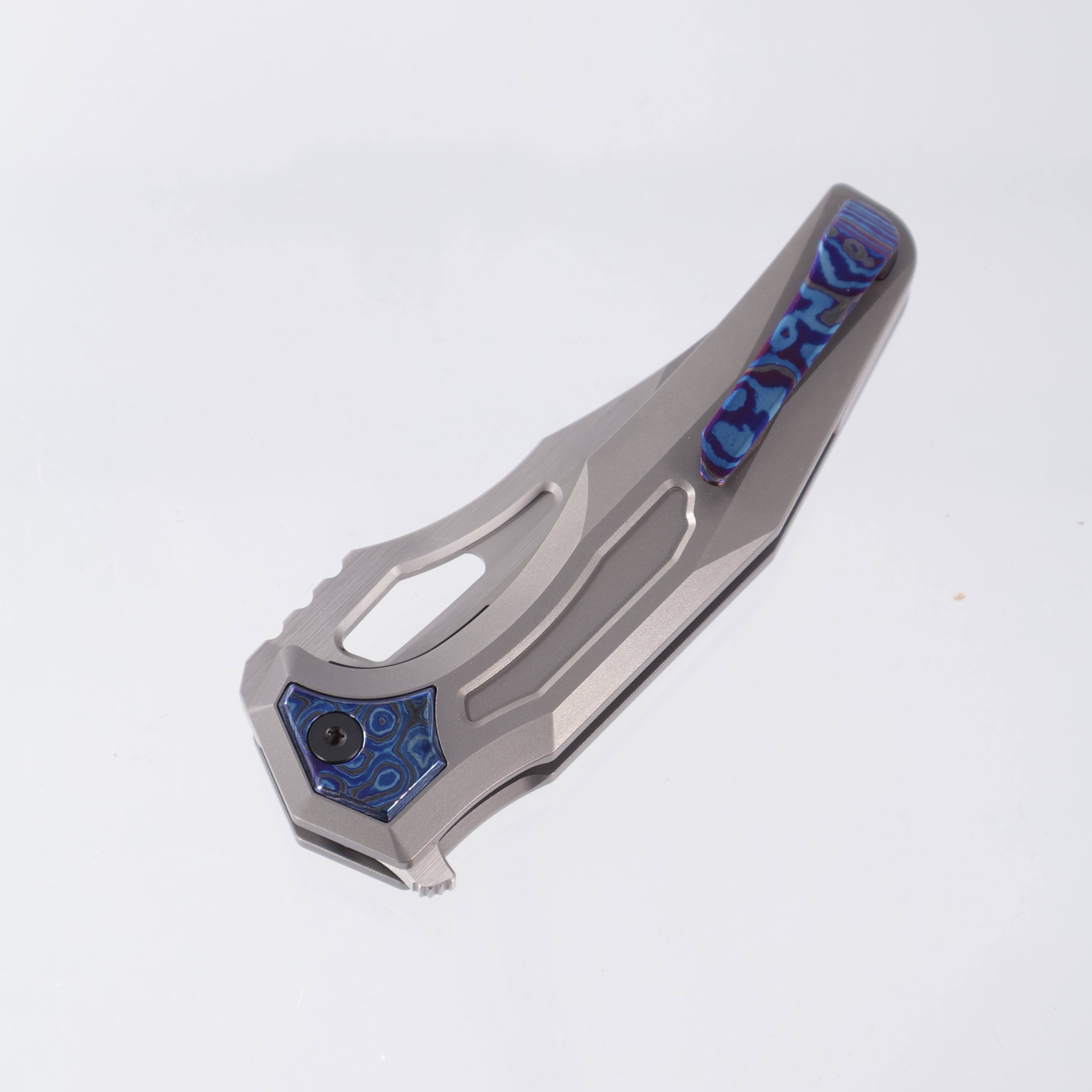 Arcane Design The CRYPT - Satin M390 - Bead Blasted Titanium w/ Zircuti Accents