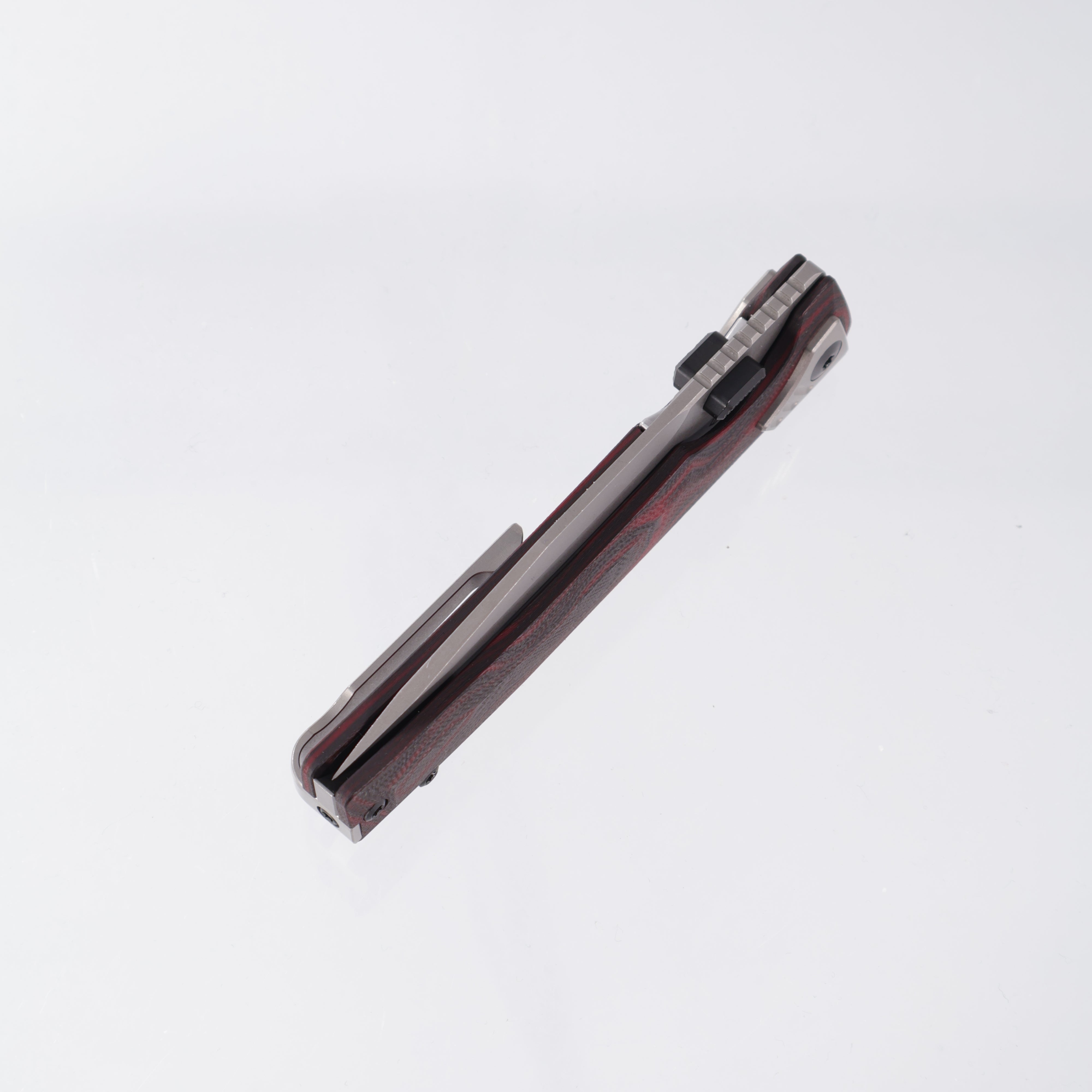 Arcane Design The AUTOMATON - Mars Edition - Stonewash S90V - Black & Red Carbon Fiber/G10