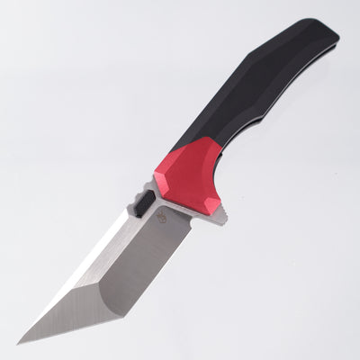 Arcane Design NECRONAUT V3 - Satin Magnacut - PVD Titanium & Red Aluminum Bolsters