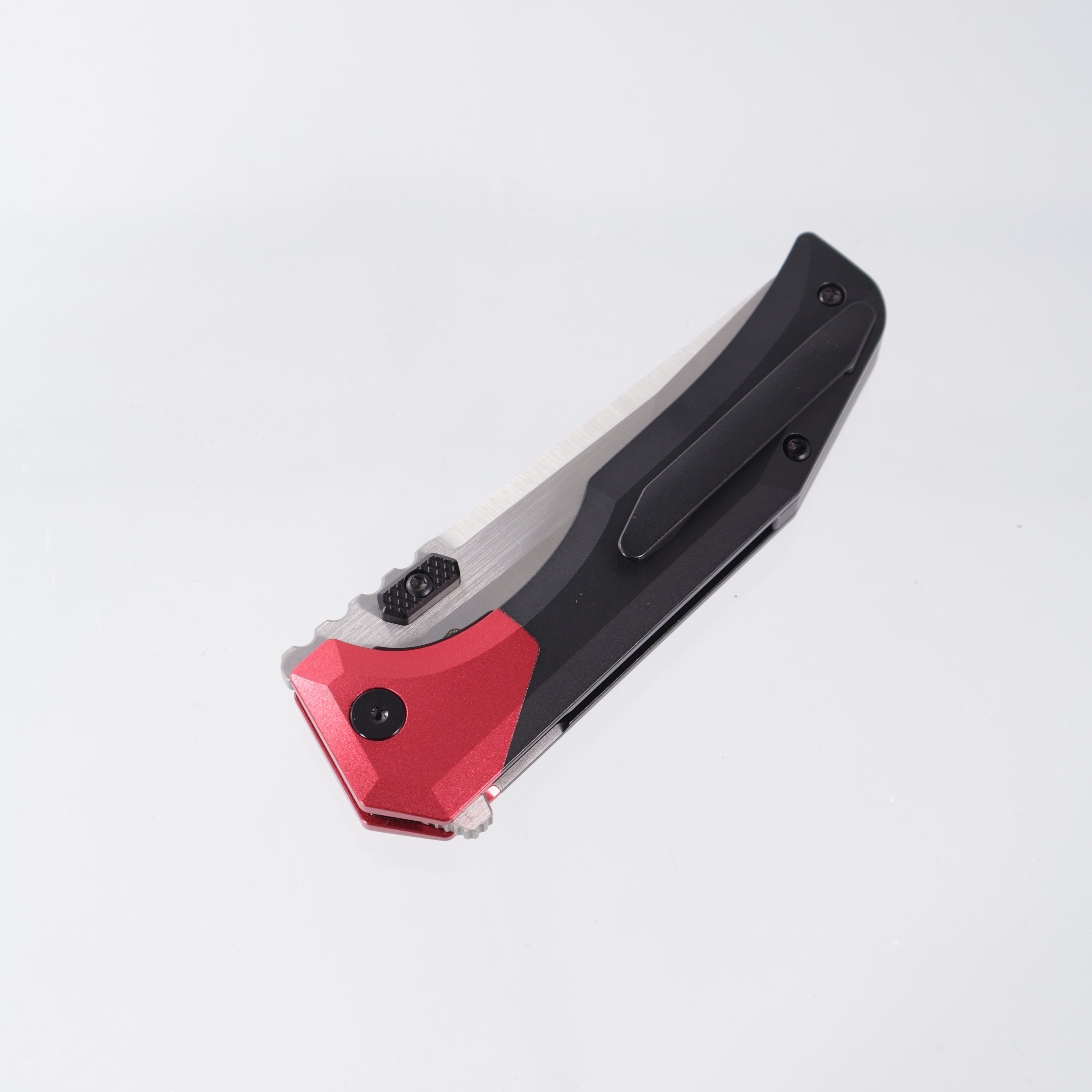 Arcane Design NECRONAUT V3 - Satin Magnacut - PVD Titanium & Red Aluminum Bolsters