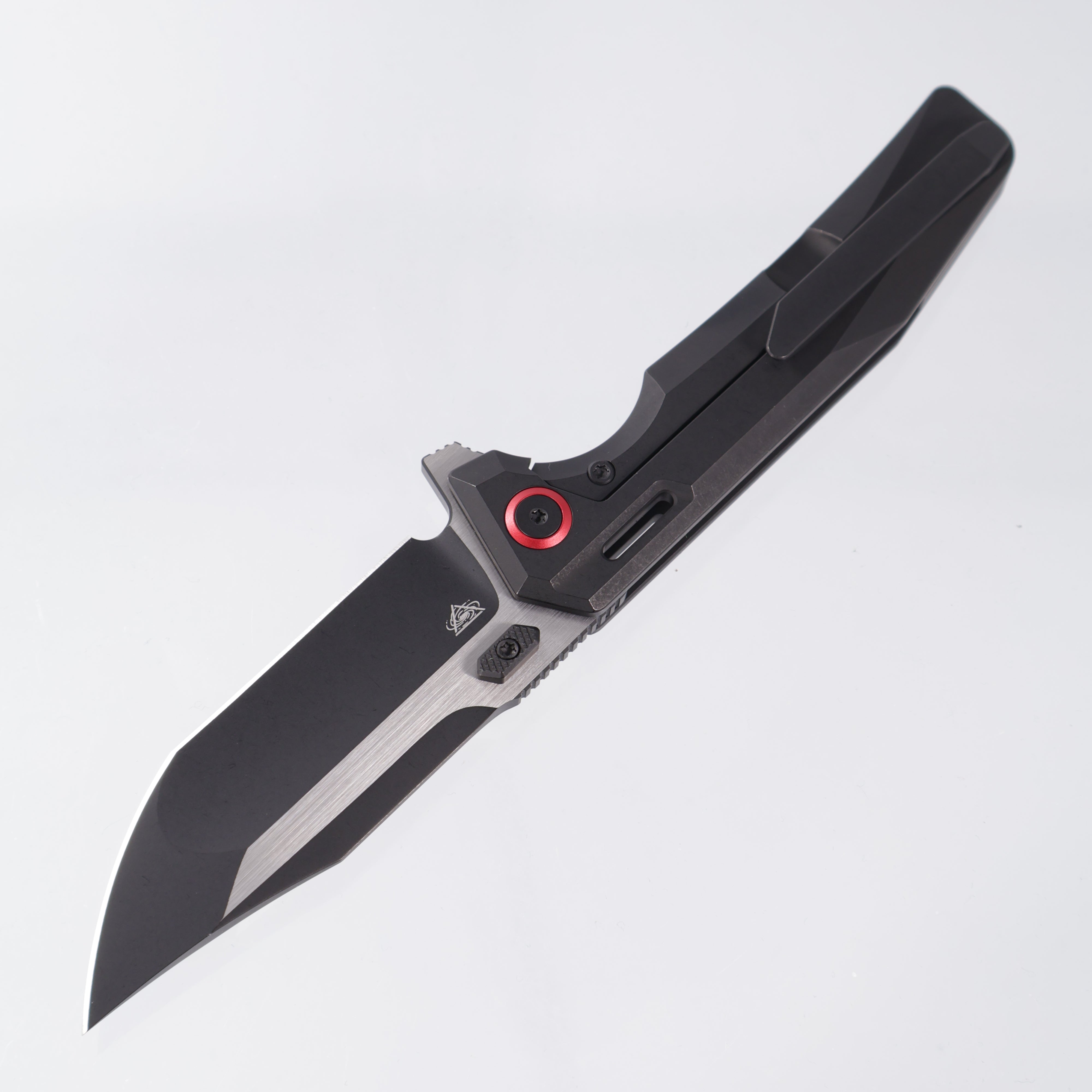 Arcane Design The ABYSS V2 - PVD Titanium w/ Red Pivot Collars - Two-Tone Magnacut