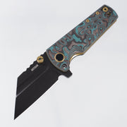 Artisan Cutlery Mini Proponent - Shipwreck Camo Carbon w/ Gold Accents - Black Stonewash S35VN - 1820S-CC - BROP Exclusive