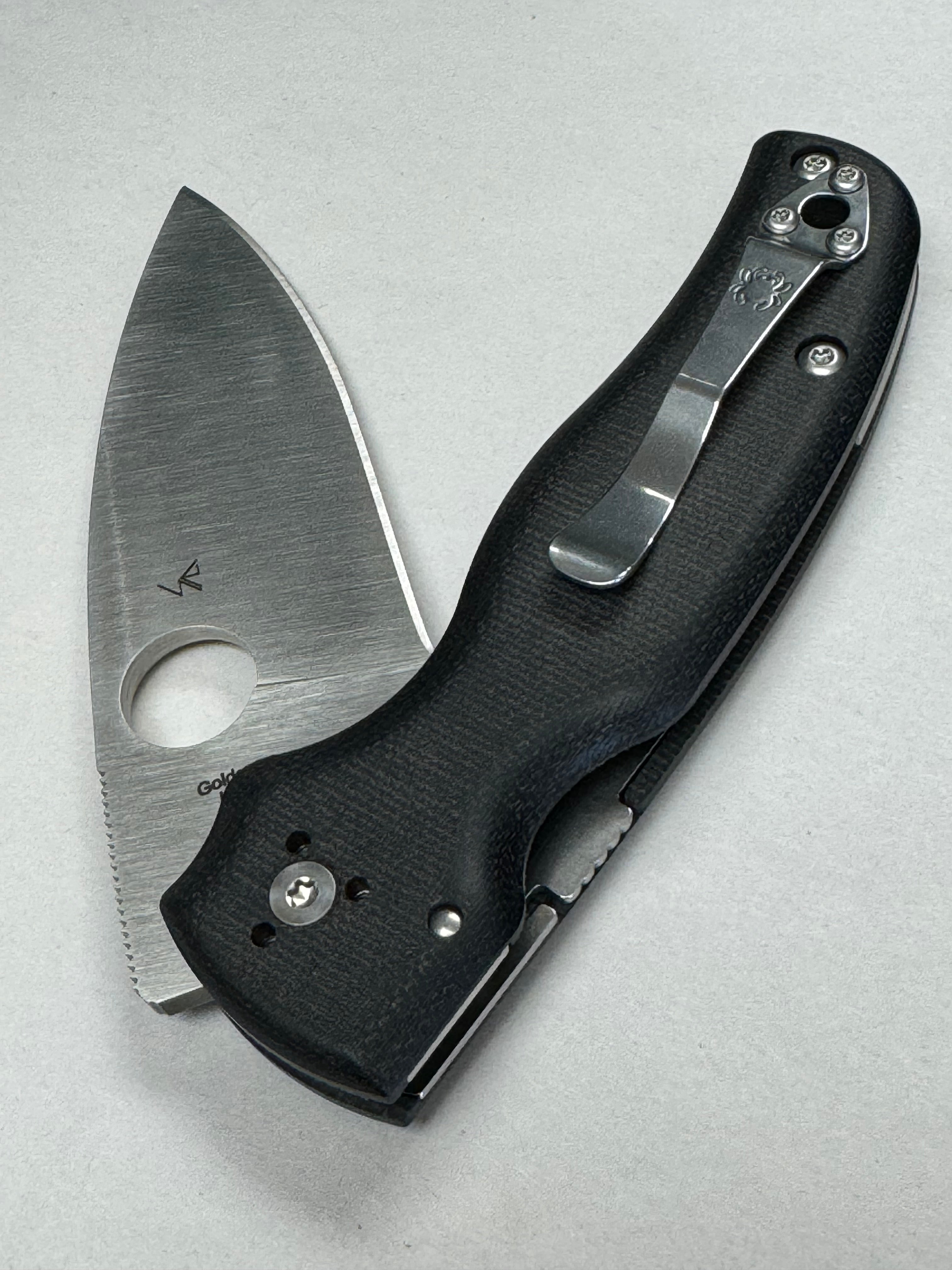 Spyderco Shaman Compression Lock Knife Black Micarta (3.6" Satin XHP) Distributor Exclusive