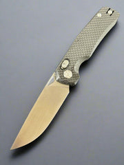 Kunwu Knives X-TAO Elmax XT Lock Knife Black Carbon Fiber (3.5" Satin)