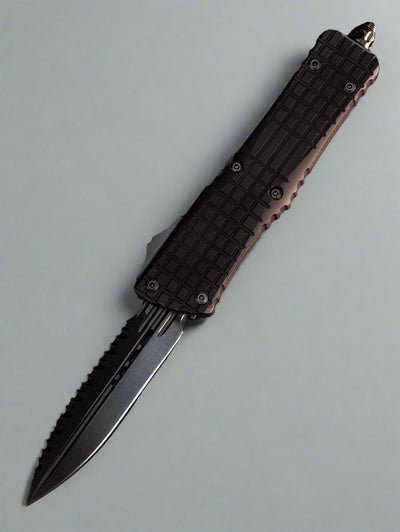 Microtech Combat Troodon Delta D/E Frag OTF Automatic Knife Black Al (3.8" DLC)