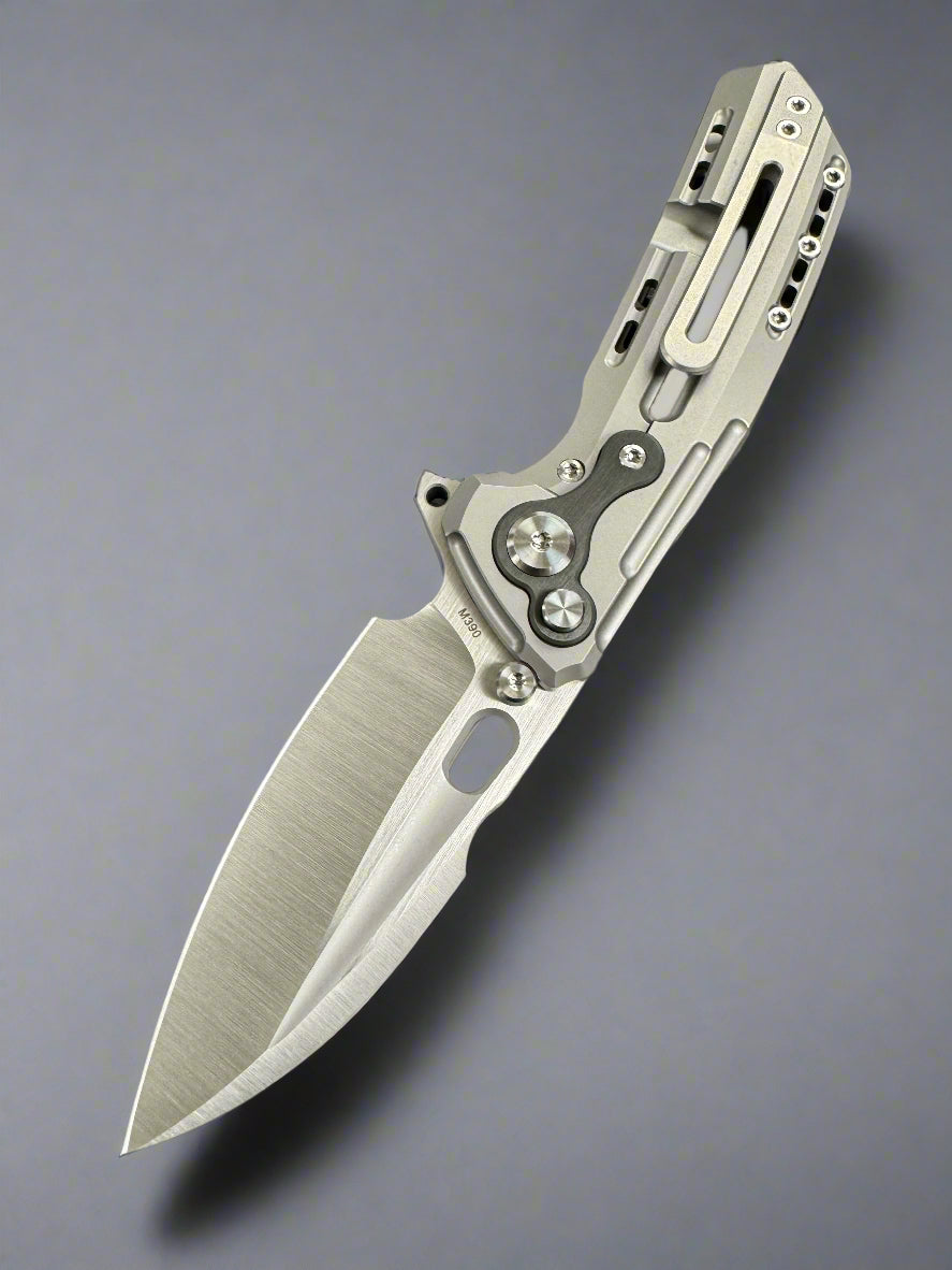 Reate Knives T6000 Frame Lock/Button Lock Knife Titanium (3.1" Satin)