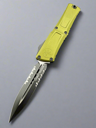 Microtech 1142-2 OD Combat Troodon Gen III AUTO OTF Knife 4.125" M390MK Tactical Double Edge Dagger Blade Partial Serrates
