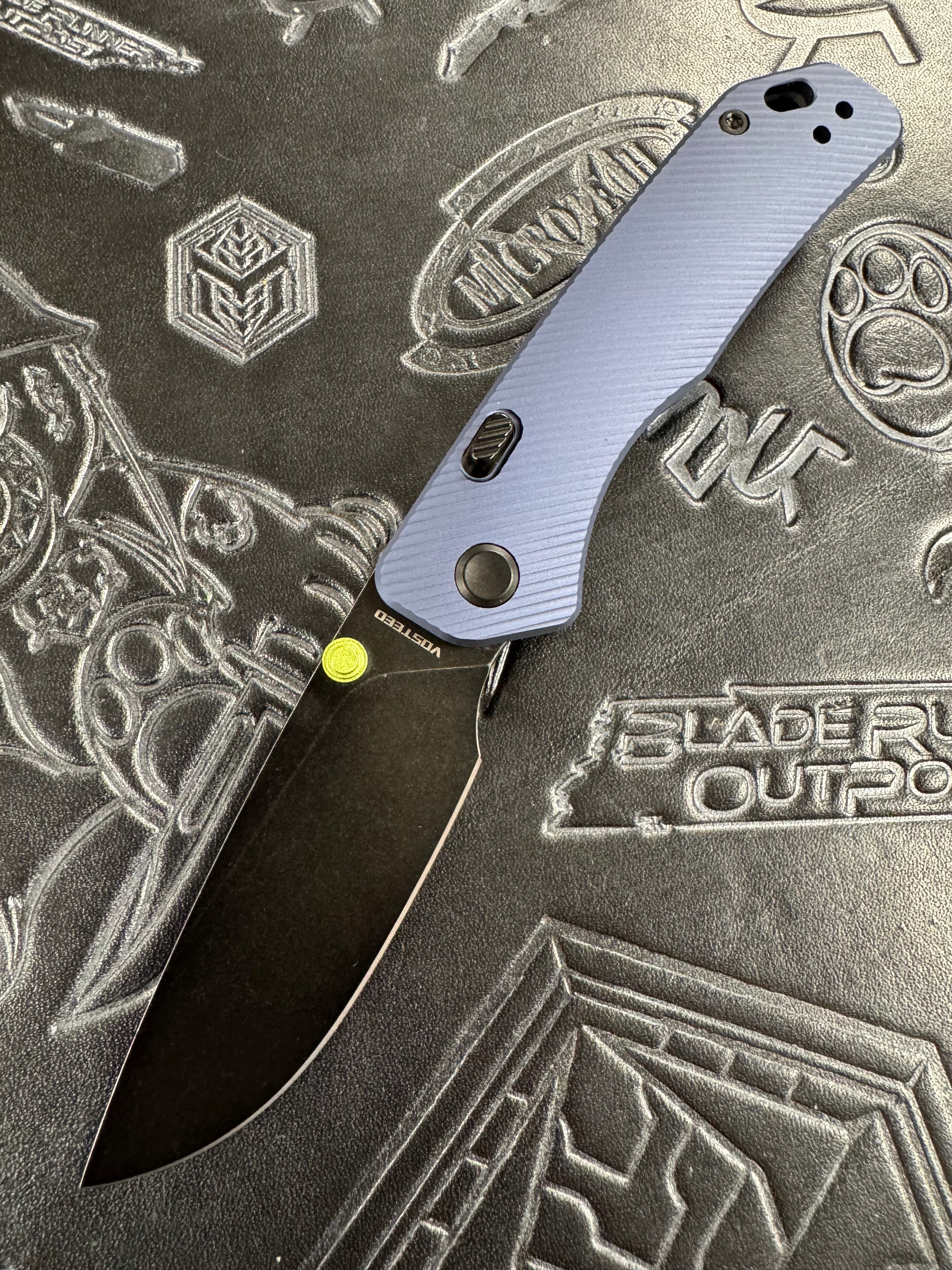 Vosteed Marten - Top Liner Lock (2.98" 154CM Blade & Aluminum Handle) - A1603 Black Stonewash Purple