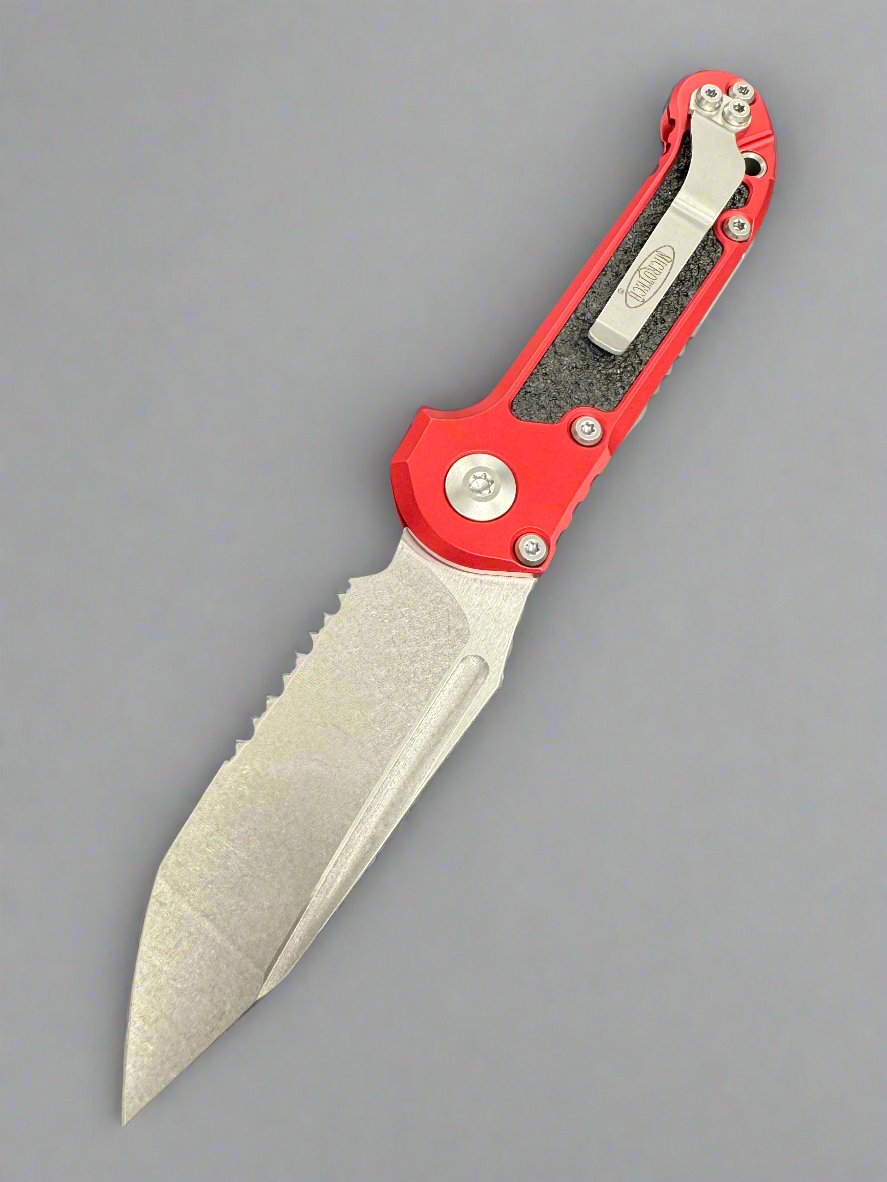 Microtech LUDT Gen III T/E Automatic Knife Red (3.5" Serrated) 1136-11 RD