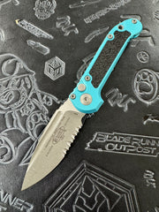 Microtech Knives LUDT Gen III Apocalyptic Partial Serrated Drop Point w/ Turquoise Handle 1135-11 APTQ
